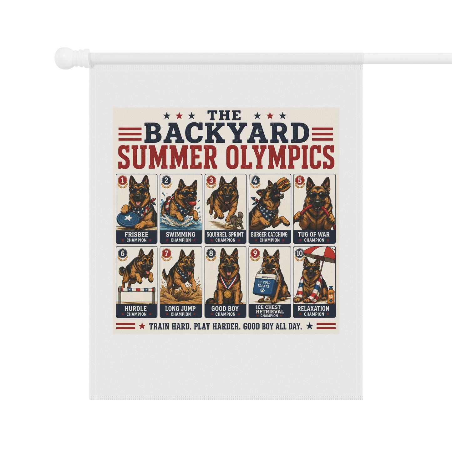 Garden Banner — “The Backyard Summer Olympics” Dog Pawtraits Flag