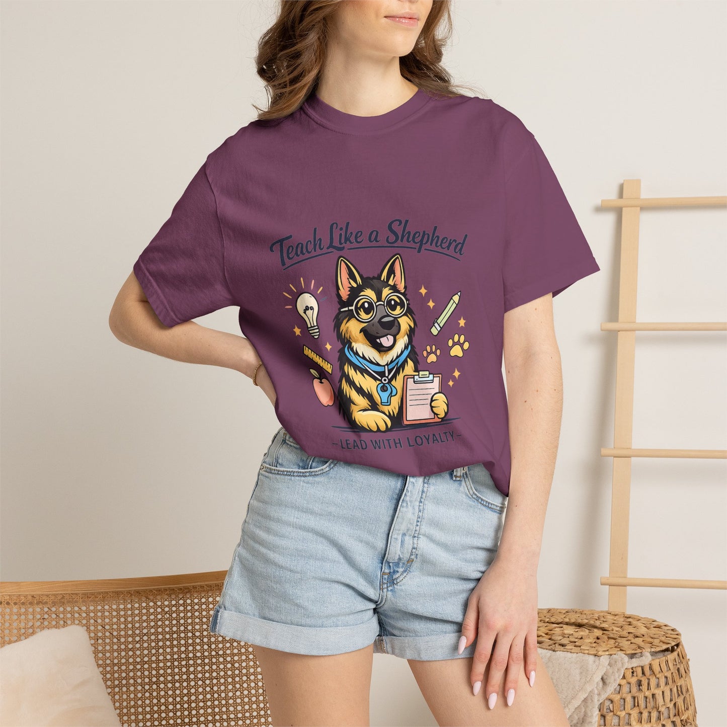 Teacher Life German Shepherd T‑Shirt – Funny Back to School Dog Lover Tee | Classroom Educator Gift | Bella Canvas 3001