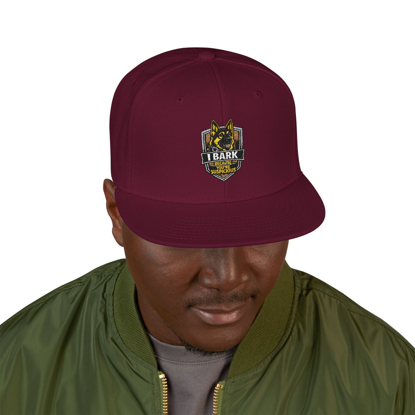 Embroidered Crown Skull Snapback Hat — Streetwear Baseball Cap with Gold Accent