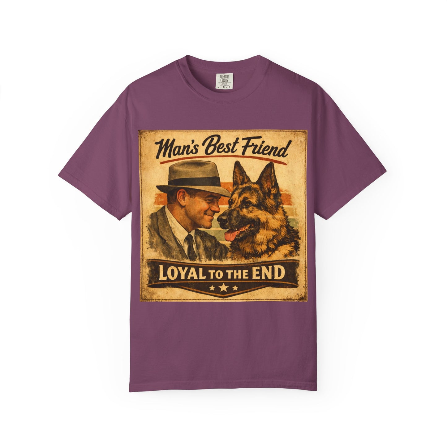 Man's Best Friend Loyal to the End T-shirt | Retro Dog Vintage Poster