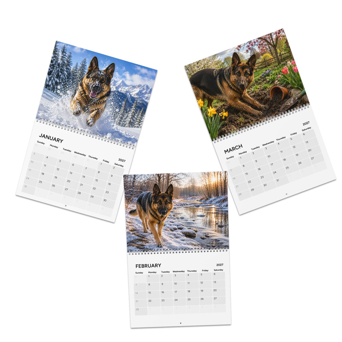 German Shepherds Through the Seasons – 2027 Wall Calendar