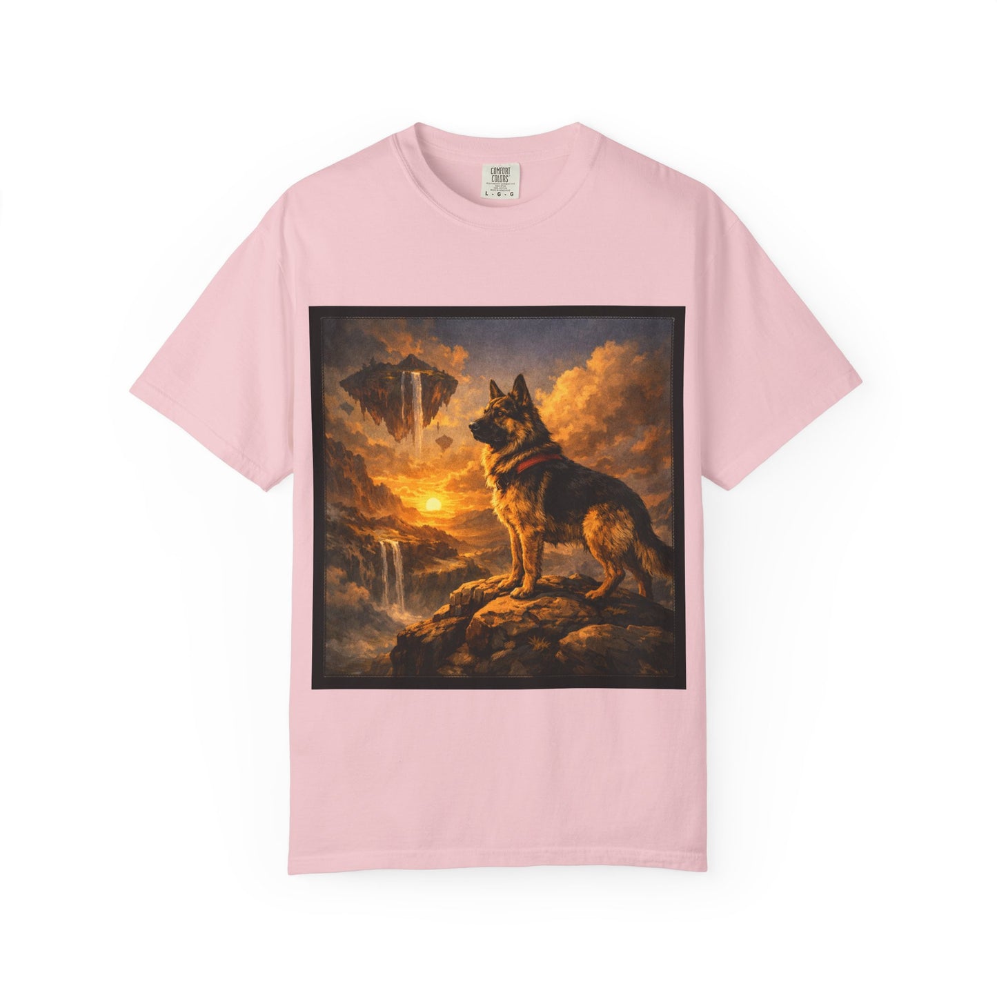 German Shepherd at Sunset T-shirt | Dog Portrait, Epic Landscape