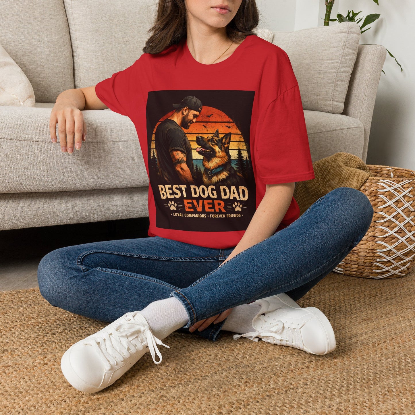 Best Dog Dad Ever Shirt | German Shepherd Dog Dad Tee | Loyal Companions Forever Friends | Gildan 64000 Softstyle