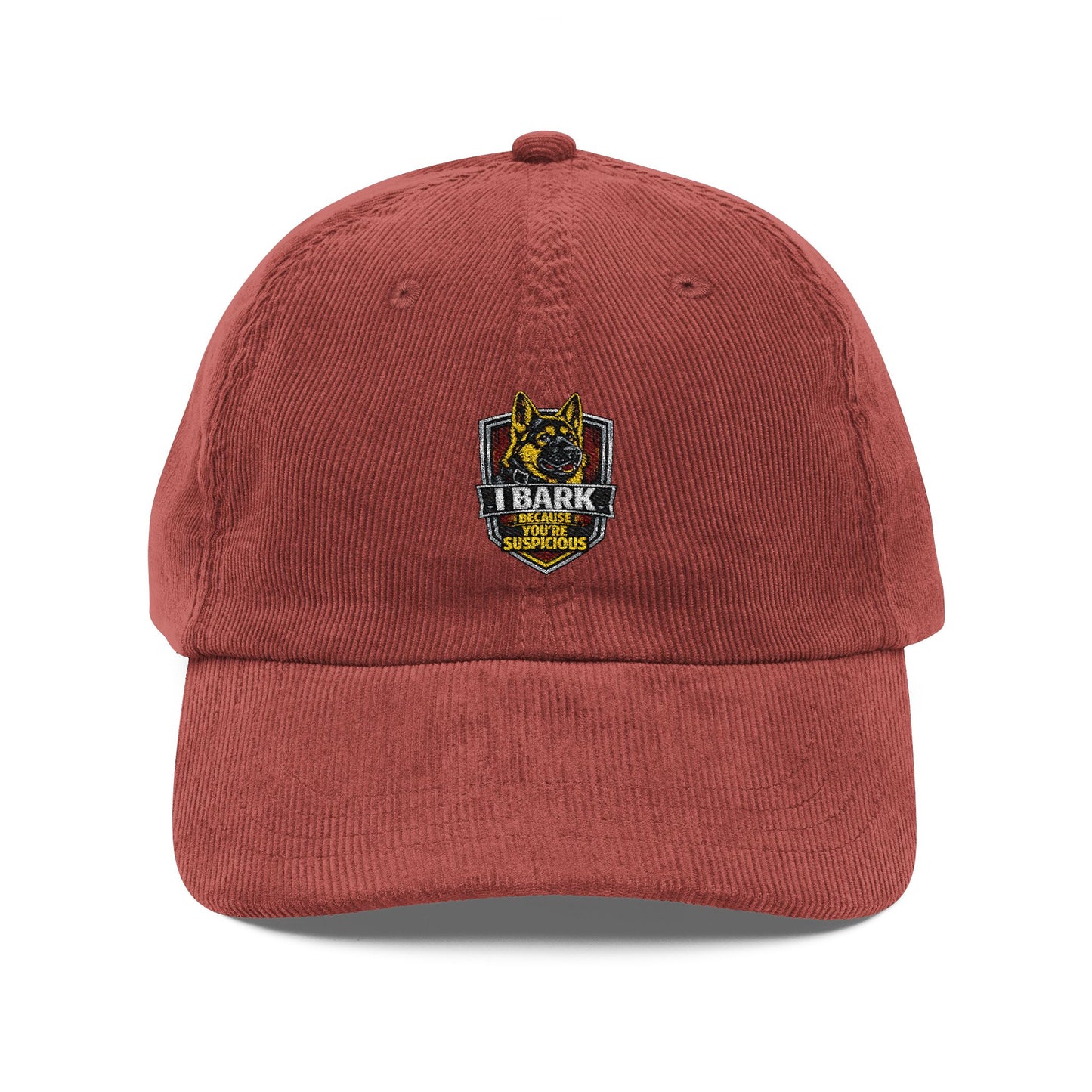Vintage Corduroy Embroidered Cap – Retro Badge Baseball Hat