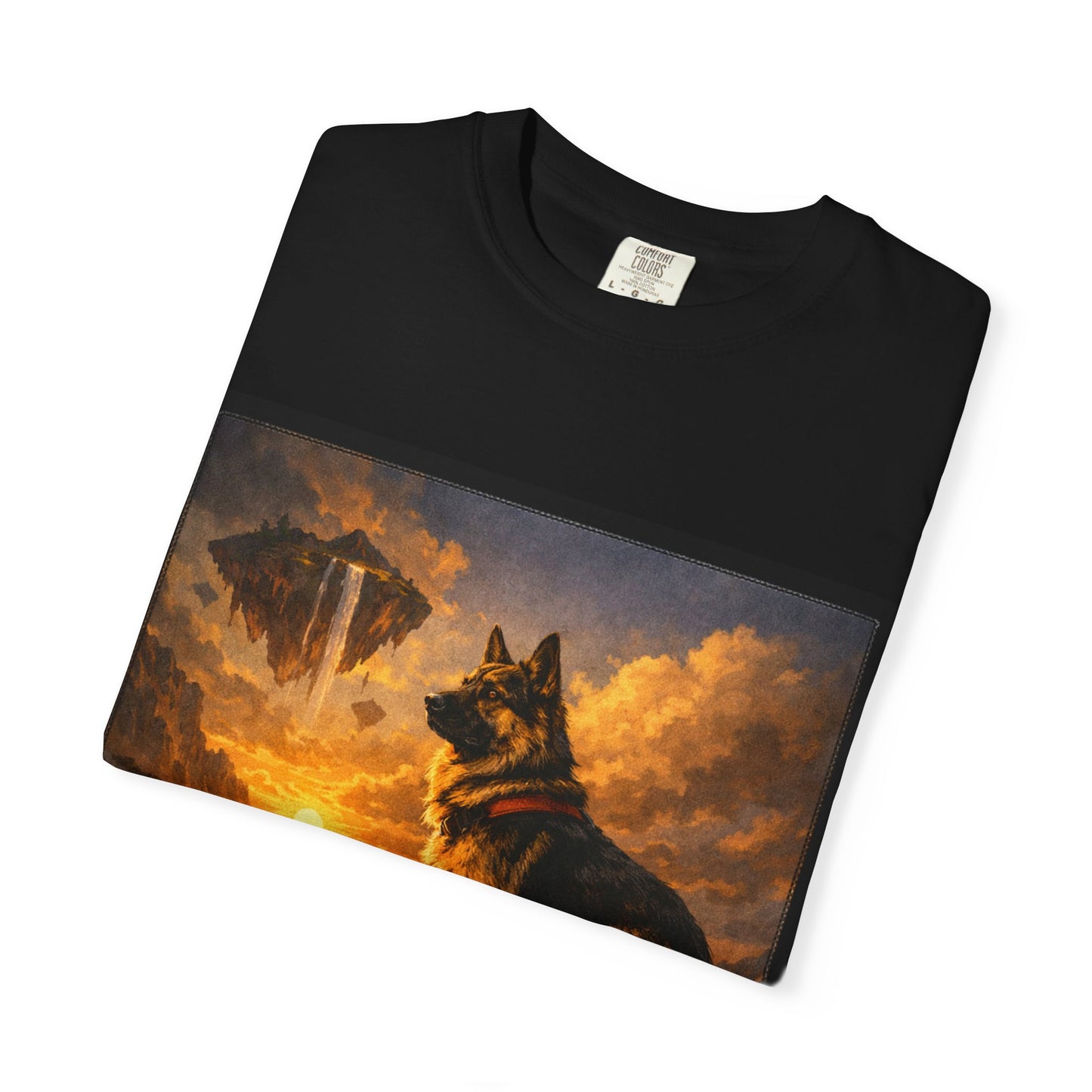 German Shepherd at Sunset T-shirt | Dog Portrait, Epic Landscape