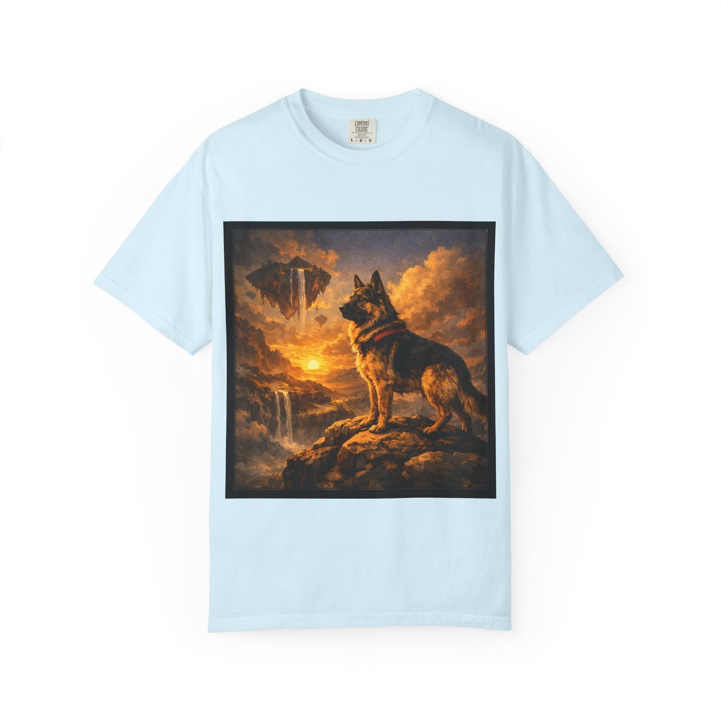 German Shepherd at Sunset T-shirt | Dog Portrait, Epic Landscape