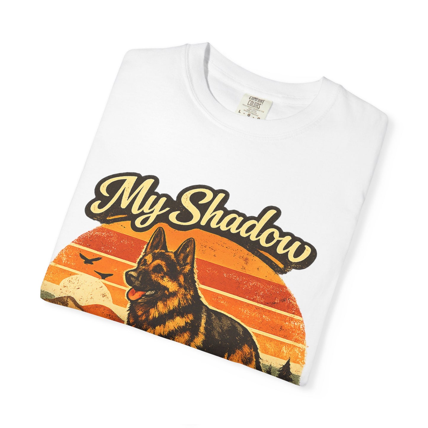 German Shepherd 'My Shadow' Vintage Sunset T-Shirt | Dog Lover Tee