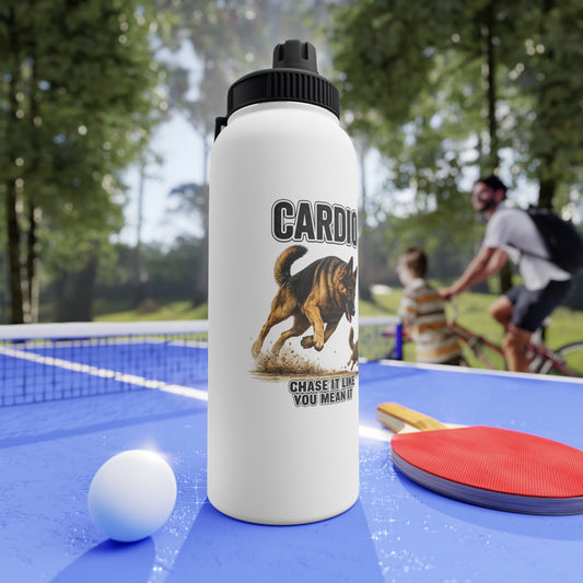 Cardio German Shepherd Water Bottle | Gym Bottle | Fitness Water Bottle | Workout Gift for Dog Lovers