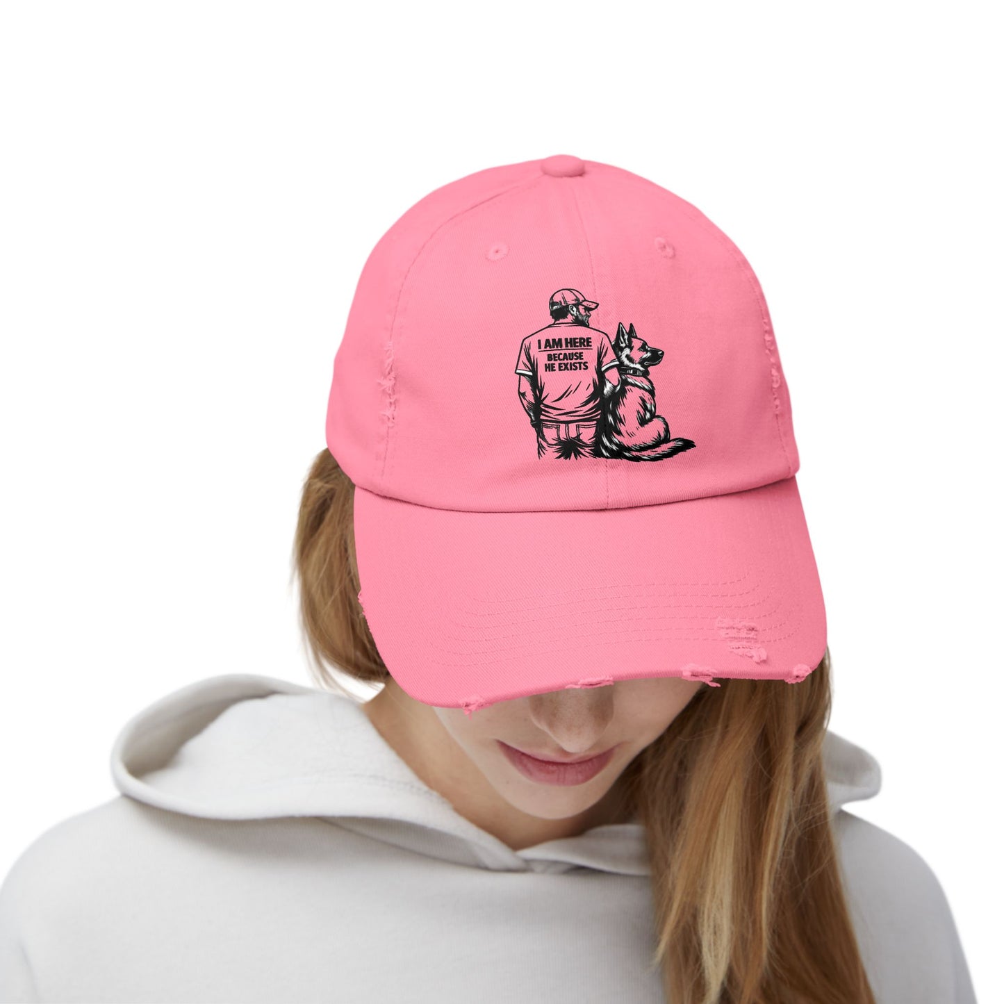 Dad and Dog Distressed Cap — Veteran/First Responder Tribute Hat