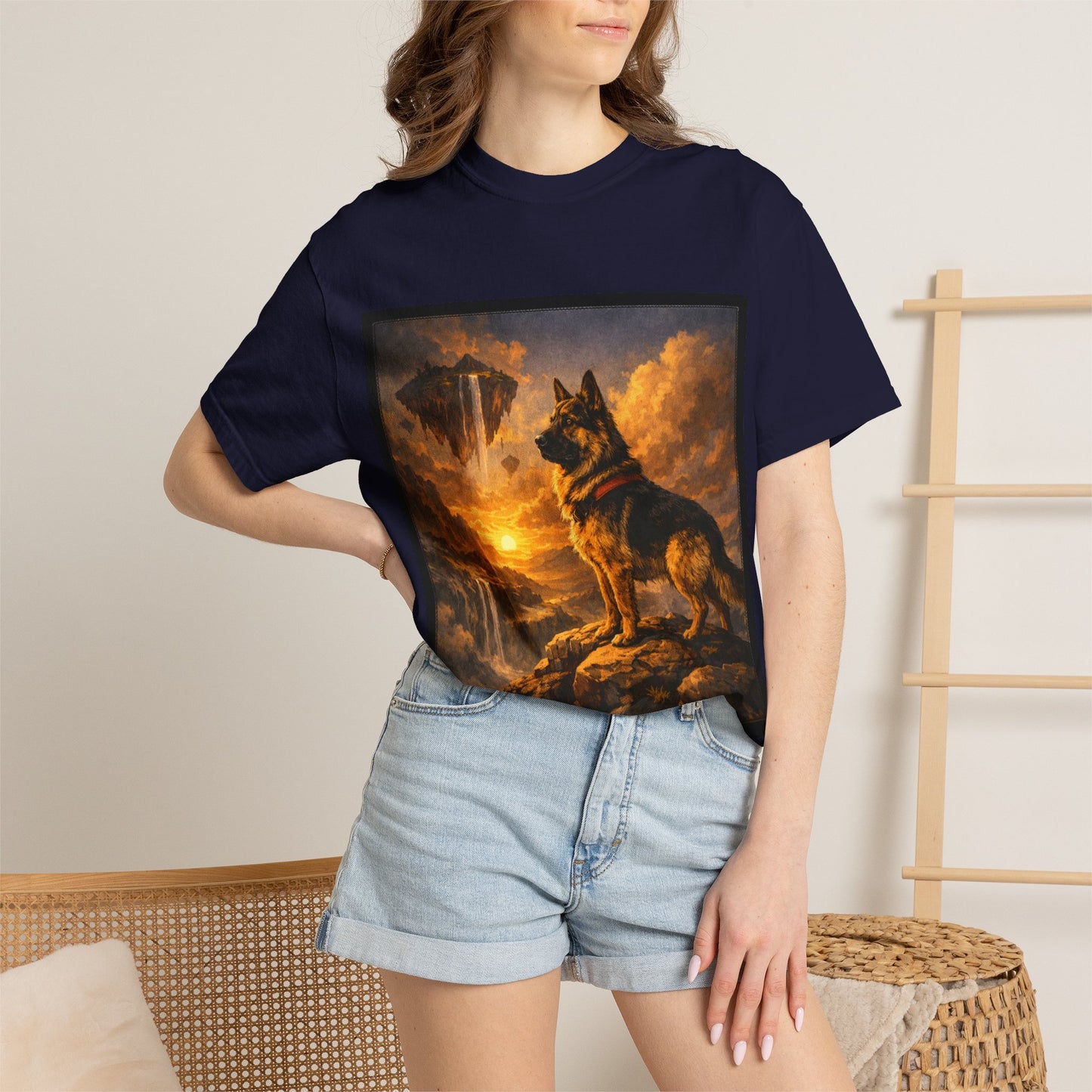 German Shepherd at Sunset T-shirt | Dog Portrait, Epic Landscape