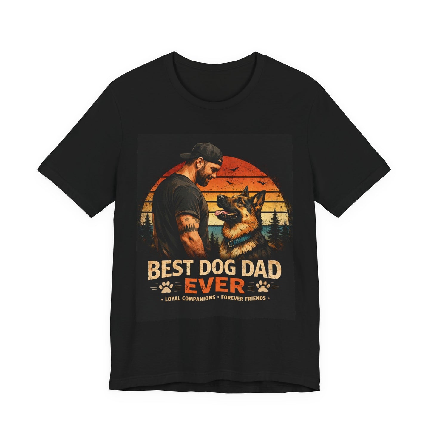 Best Dog Dad Ever Shirt | German Shepherd Dog Dad Tee | Loyal Companions Forever Friends | Bella Canvas 3001 Soft Tee