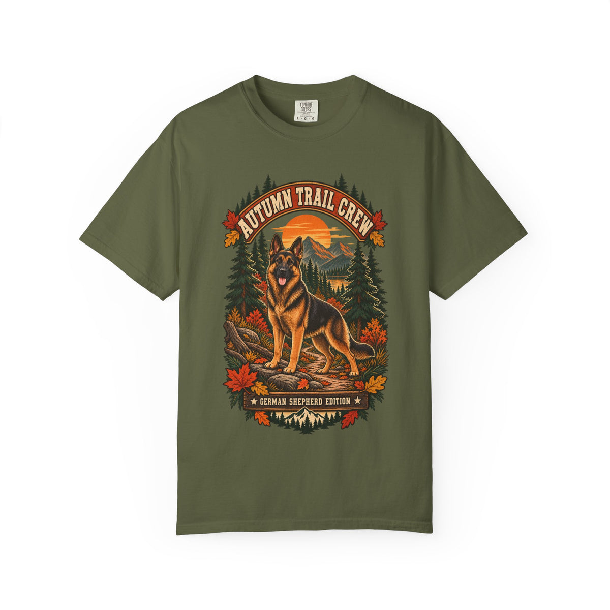 Autumn Trail Crew German Shepherd Comfort Colors T-Shirt