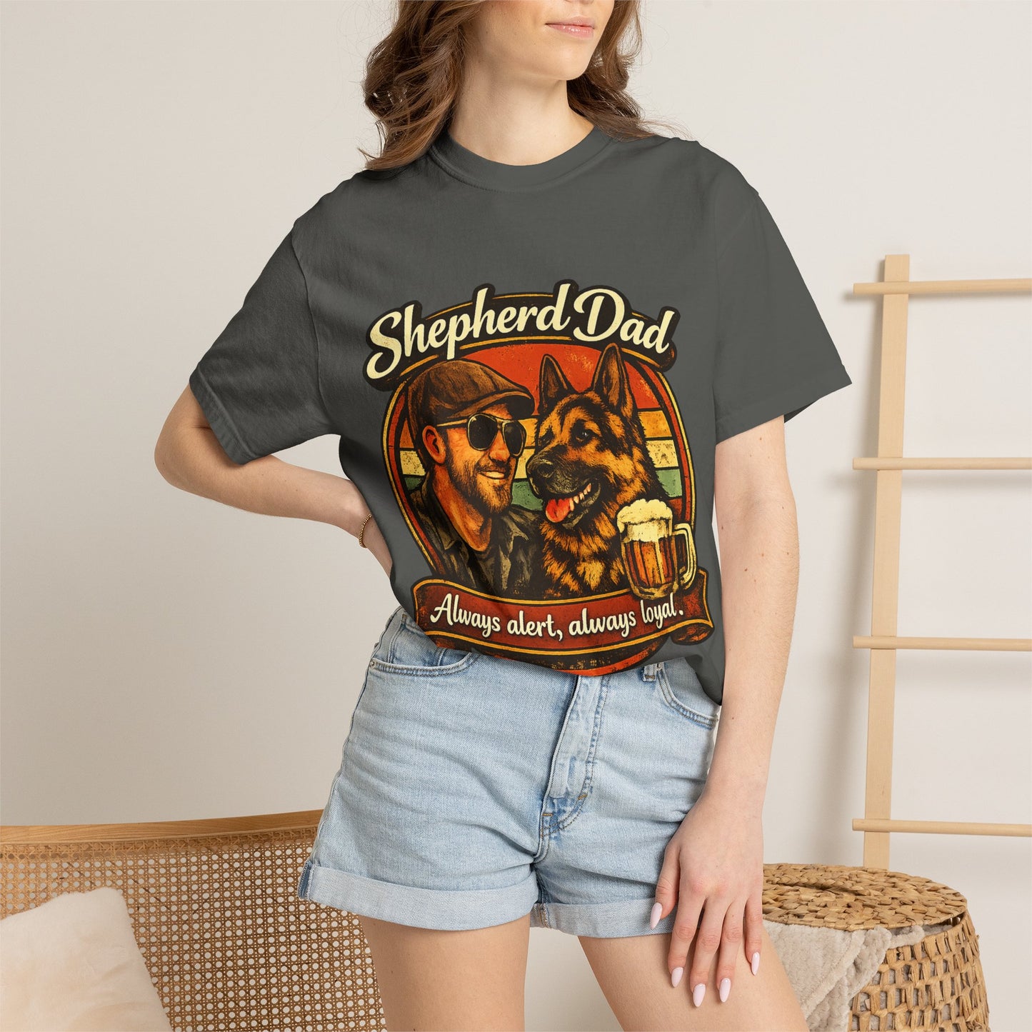 Shepherd Dad graphic T-Shirt | German Shepherd owner tee, dog lover shirt