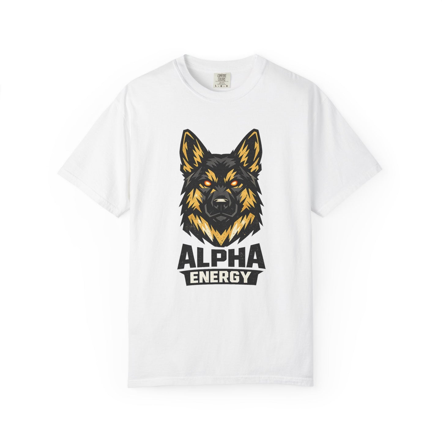 Alpha Energy German Shepherd Head T‑Shirt – Athletic Logo Dog Lover Tee | Bold Working Dog Graphic for Fitness & Streetwear | T‑Shirt