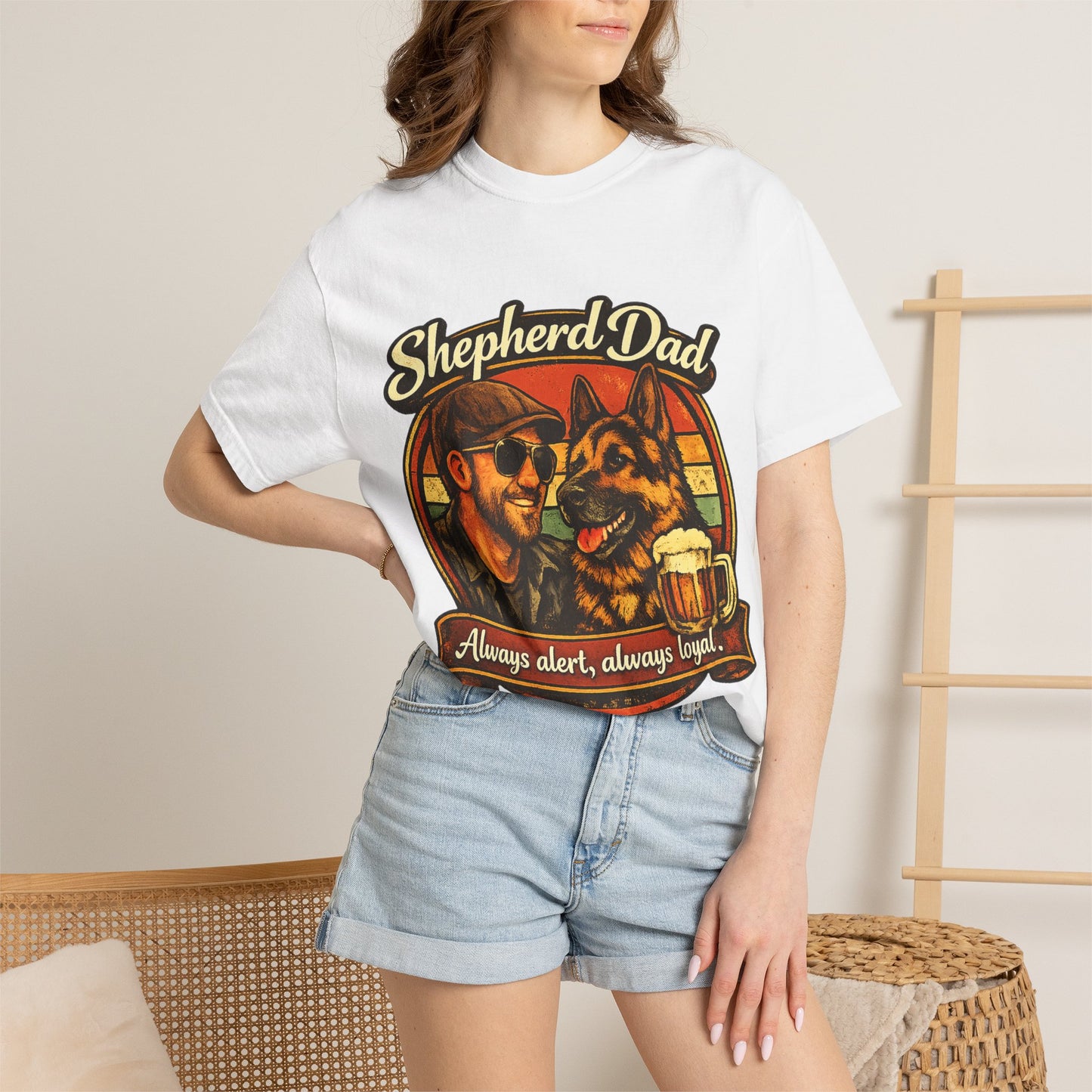 Shepherd Dad graphic T-Shirt | German Shepherd owner tee, dog lover shirt