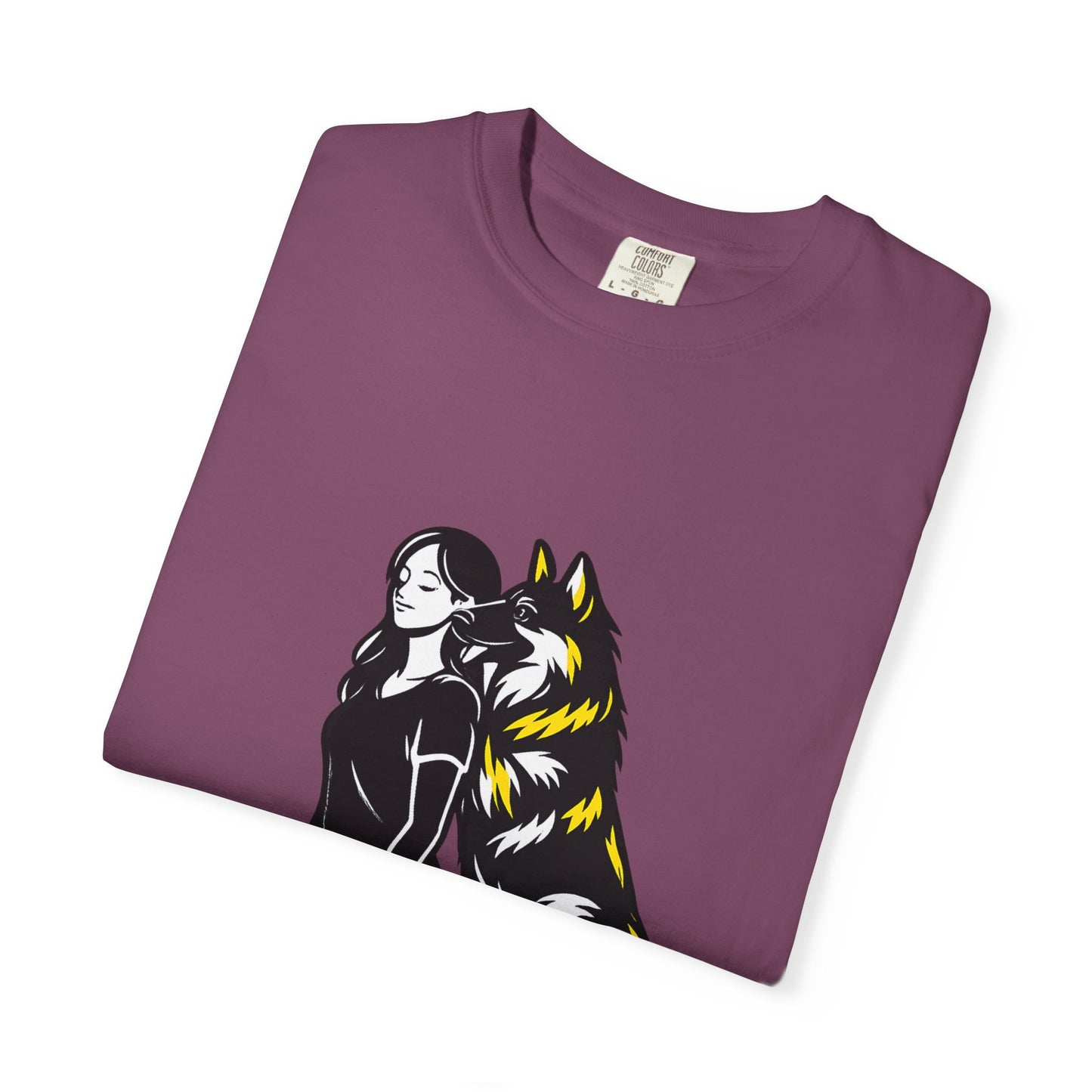 German Shephard and Woman, Guarded Forever, Petite Center Print