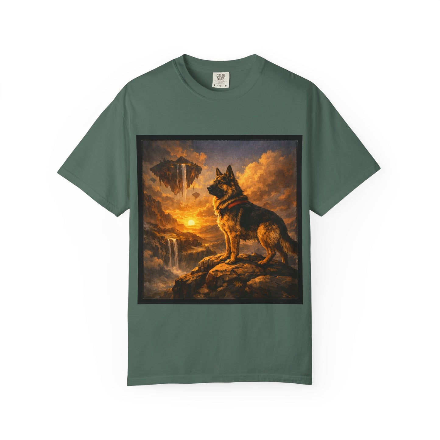 German Shepherd at Sunset T-shirt | Dog Portrait, Epic Landscape