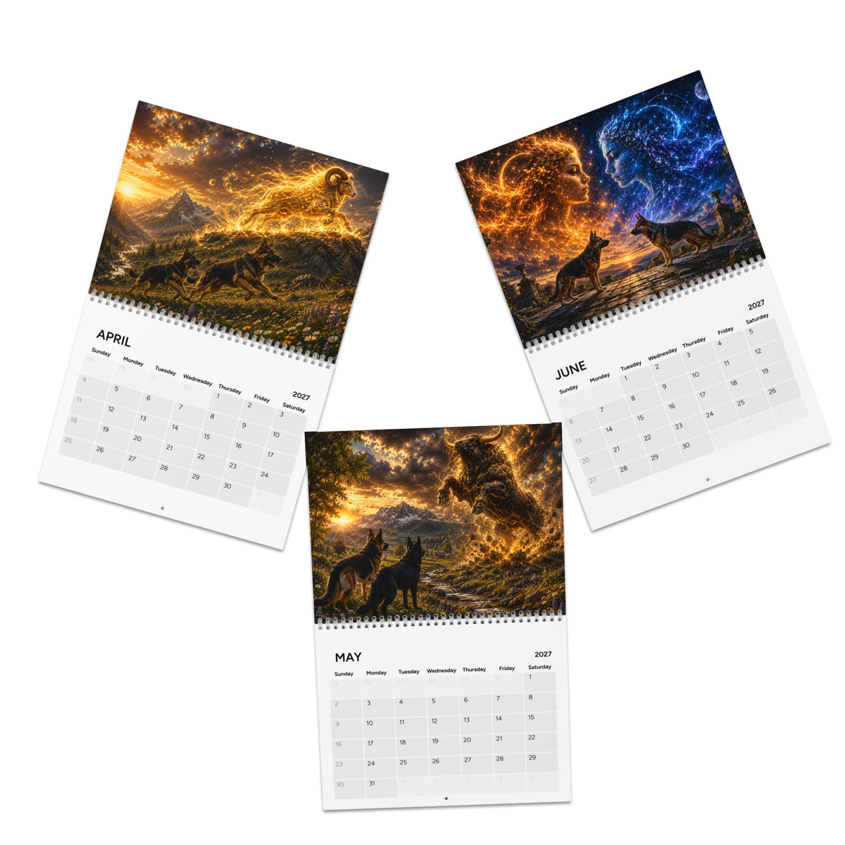 German Shepherd Zodiac 2027 Wall Calendar – Astrology Gift for GSD Lovers
