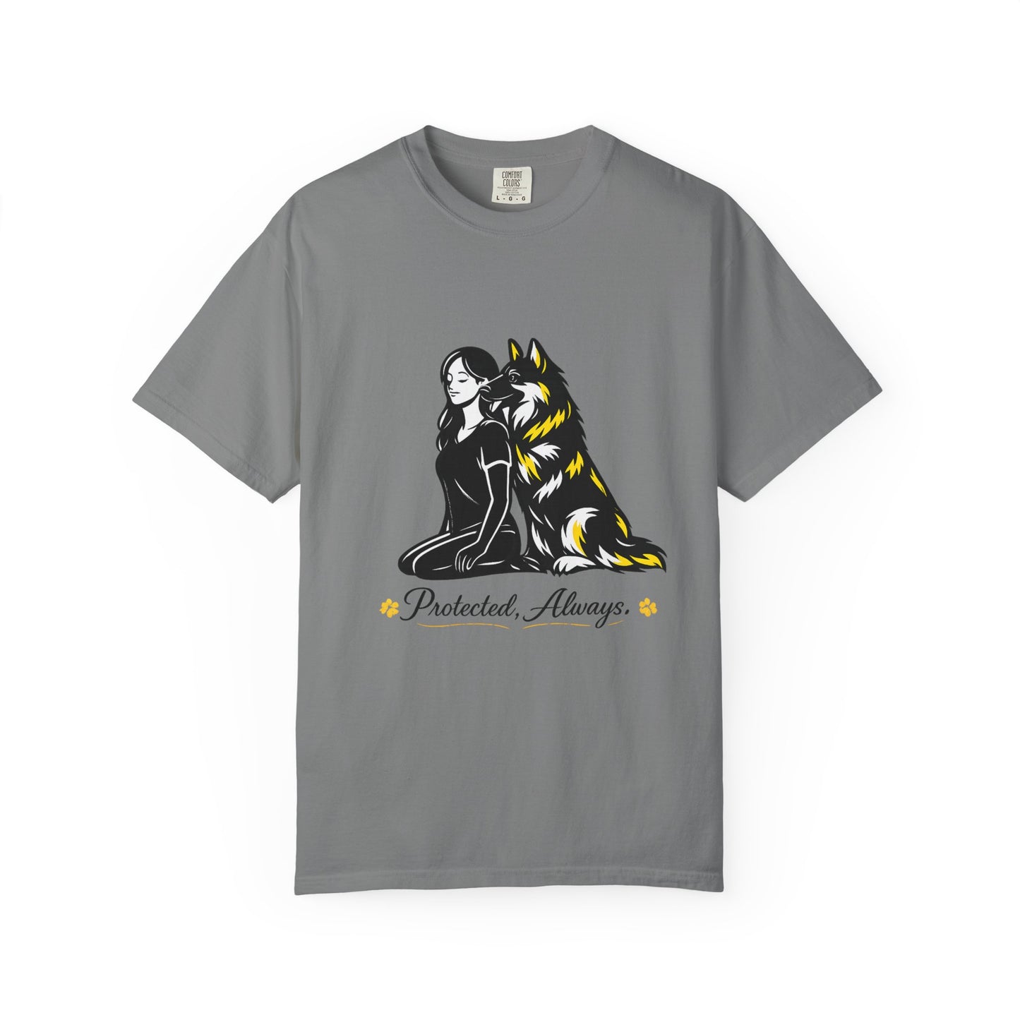 German Shephard and Woman, Guarded Forever, Petite Center Print