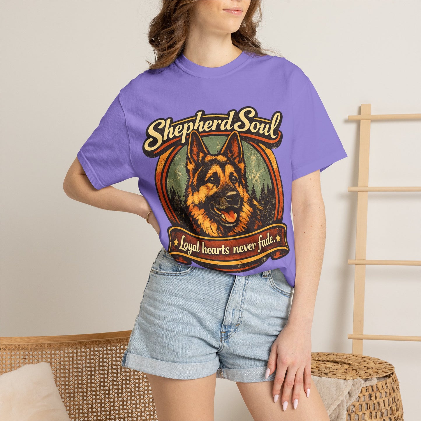 Shepherd Soul German Shepherd Portrait T-Shirt | Loyal Hearts Never Fade