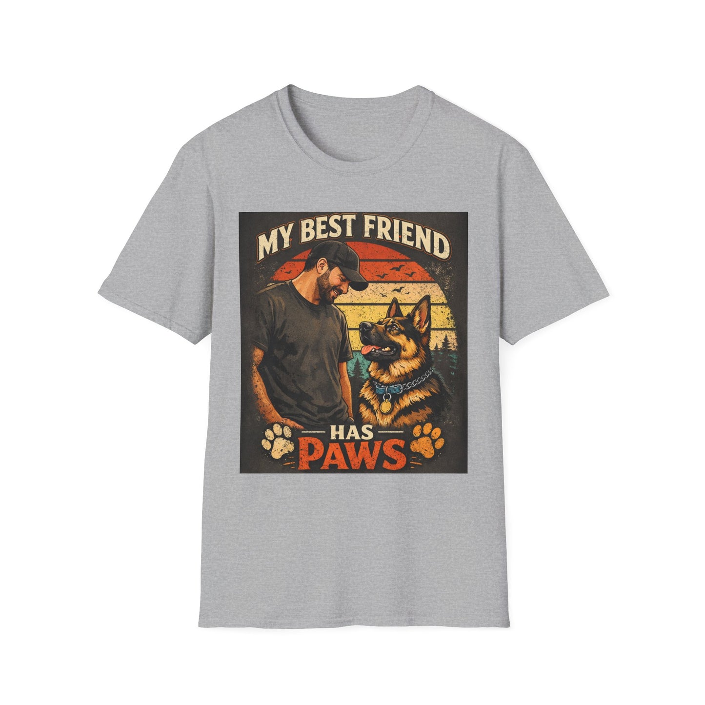 My Best Friend Has Paws T-Shirt | Dog Lover Retro Graphic