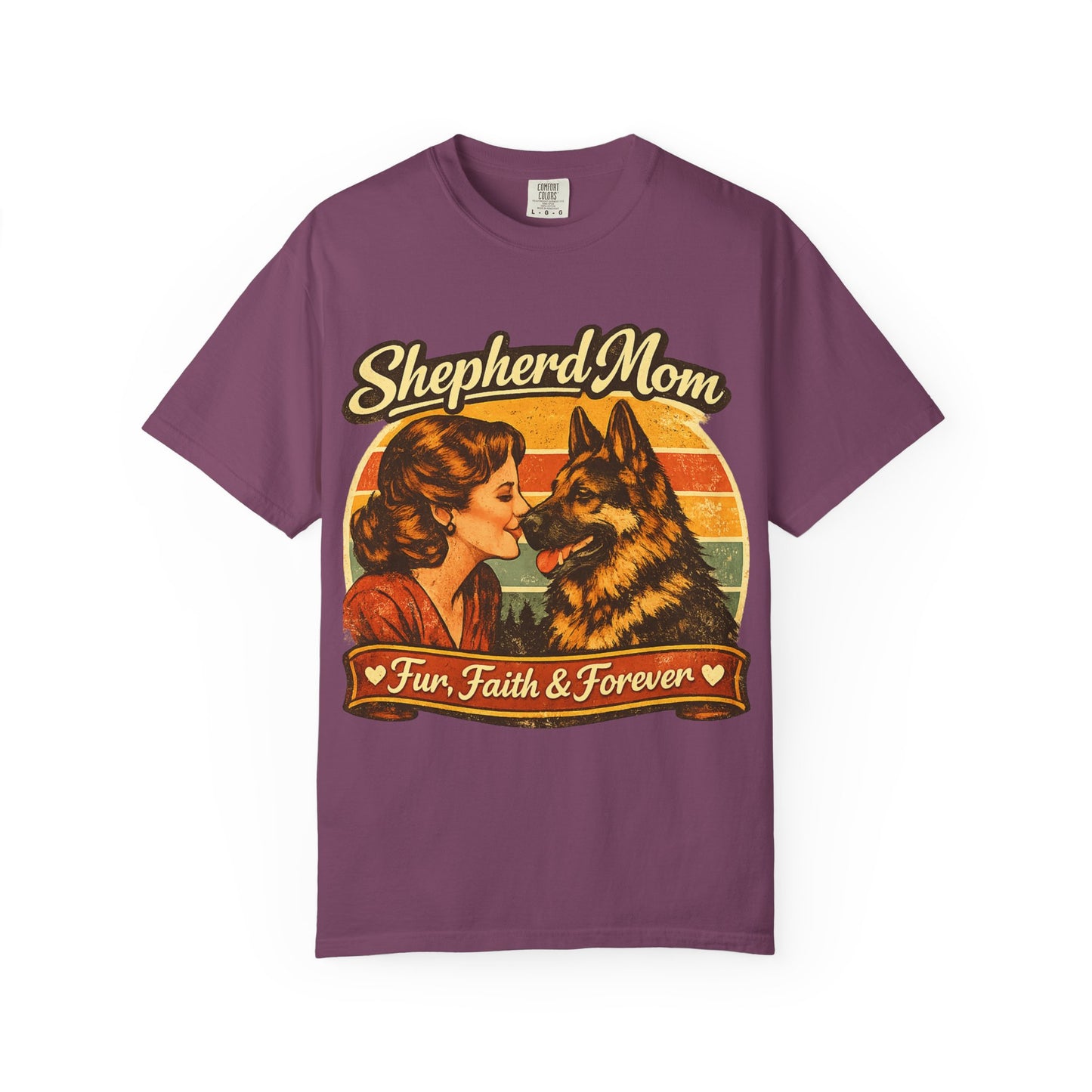 Shepherd Mom Vintage Portrait T-Shirt | German Shepherd Mom Tee