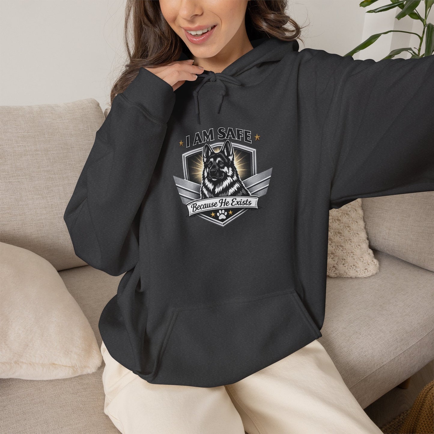 Hoodie — "I AM SAFE" Guardian Eagle Emblem Sweatshirt