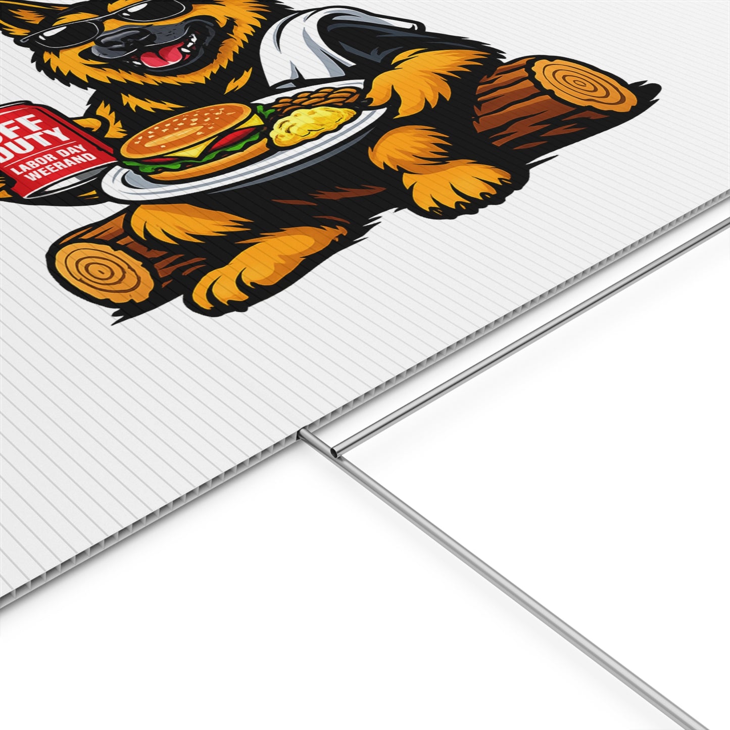 Yard Sign - Relaxing German Shepherd BBQ Design ("Off Duty")