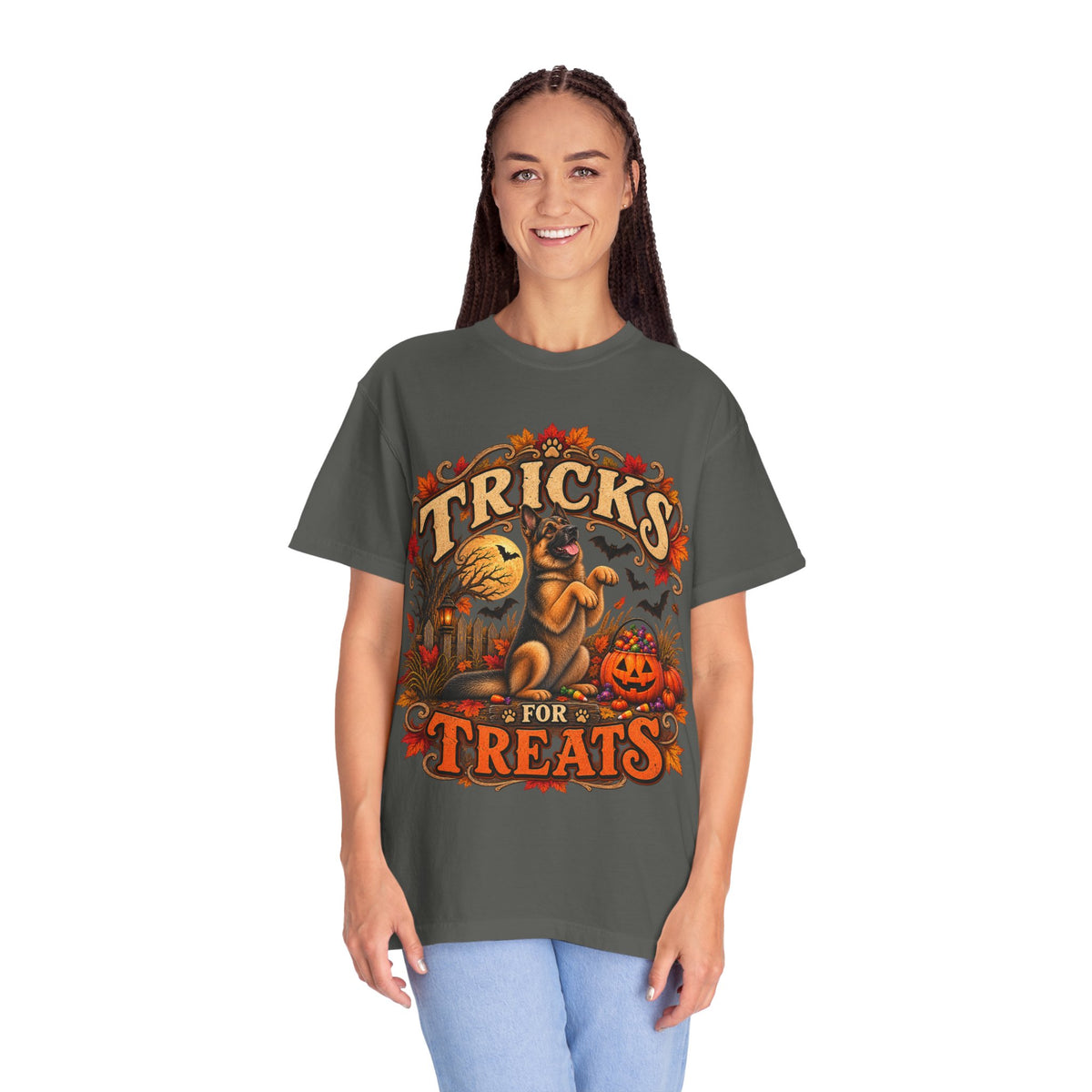 German Shepherd Tricks for Treats Halloween T-Shirt
