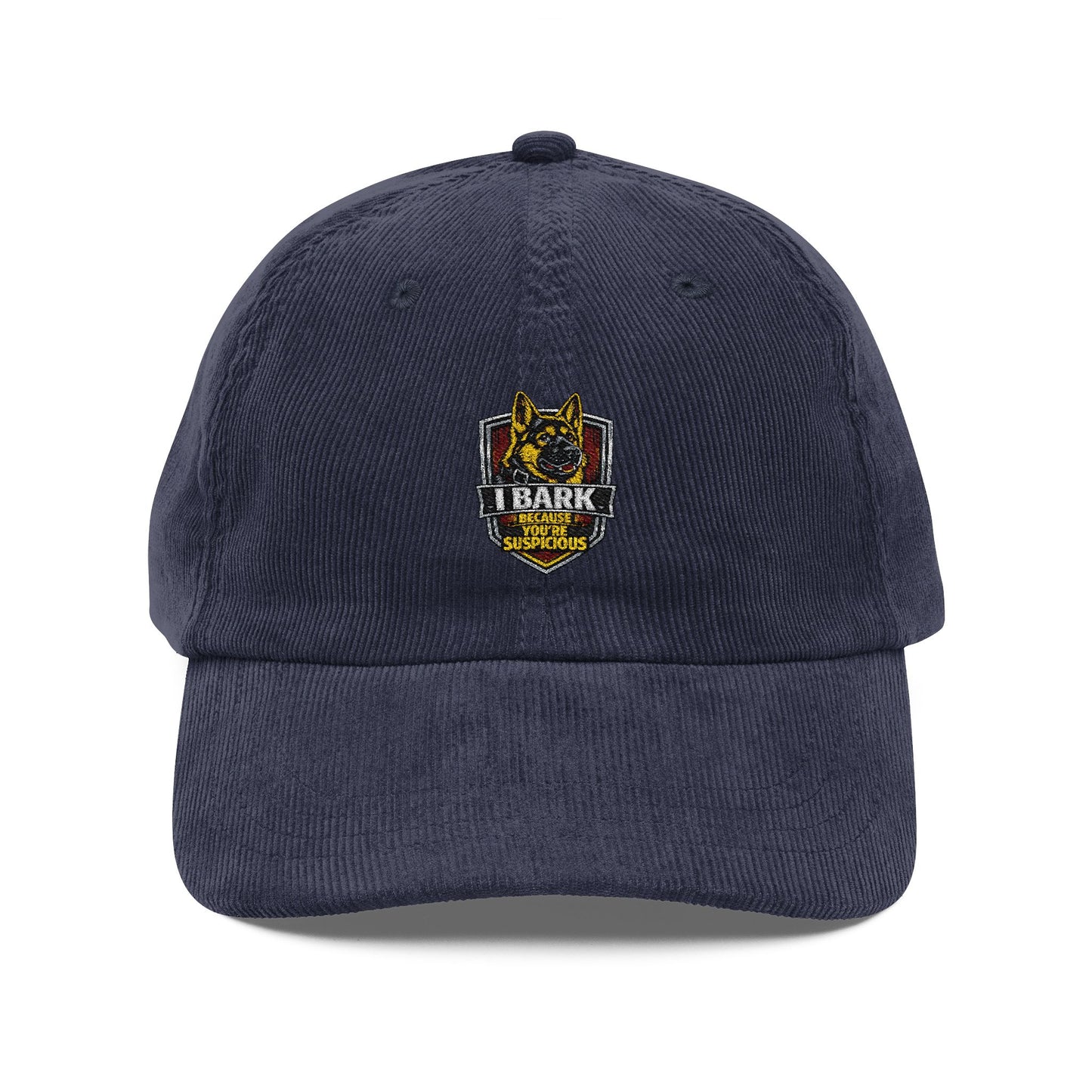 Vintage Corduroy Embroidered Cap – Retro Badge Baseball Hat