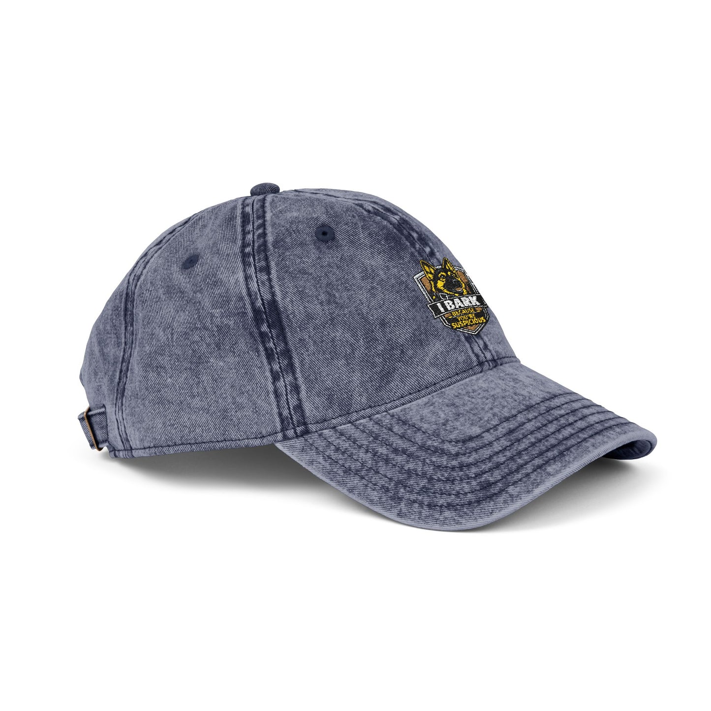 Vintage Embroidered Cap — Distressed Retro Tiger Crest Hat