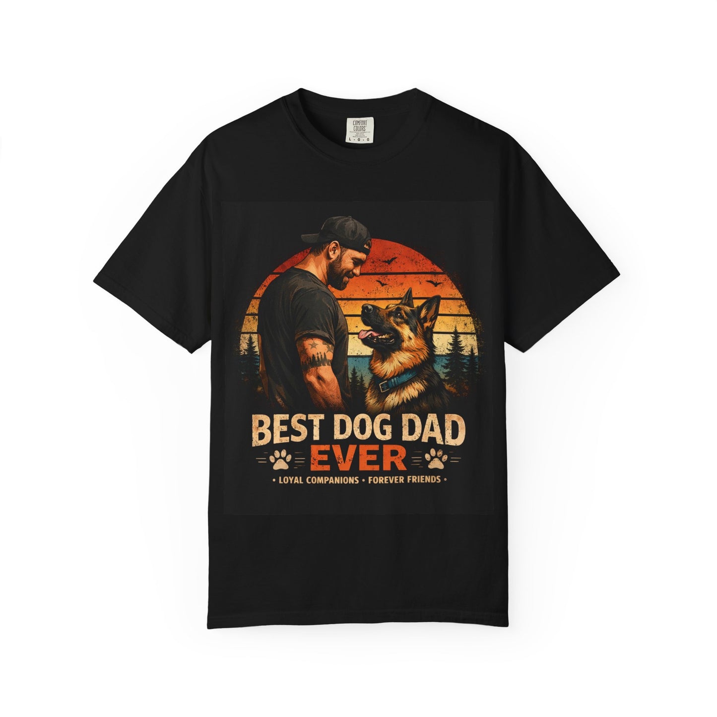 Best Dog Dad Ever Shirt | German Shepherd Dog Dad Tee | Loyal Companions Forever Friends | Comfort Colors 1717 Vintage Tee