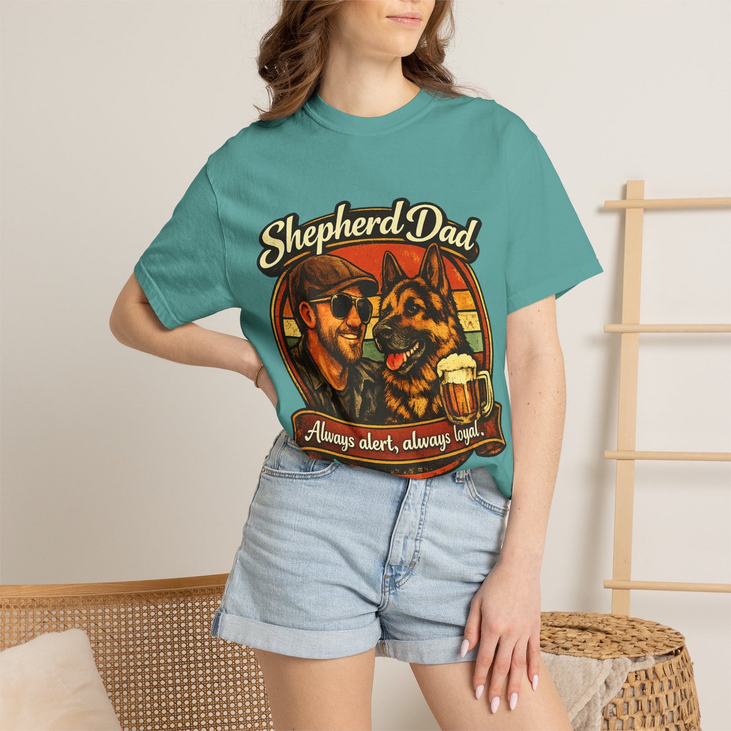 Shepherd Dad graphic T-Shirt | German Shepherd owner tee, dog lover shirt