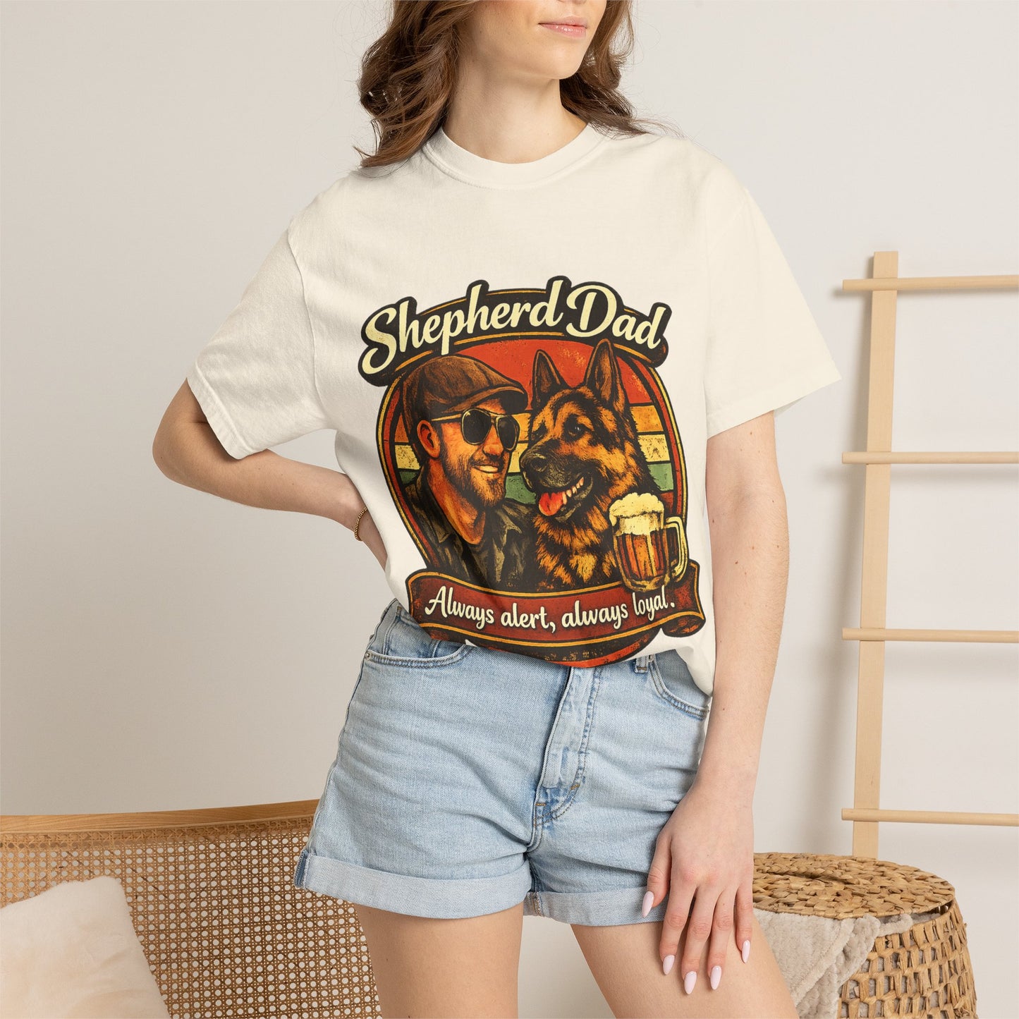 Shepherd Dad graphic T-Shirt | German Shepherd owner tee, dog lover shirt