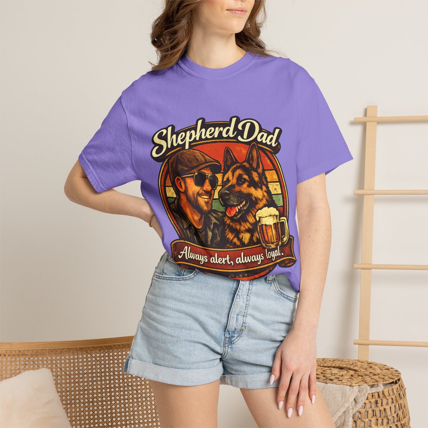 Shepherd Dad graphic T-Shirt | German Shepherd owner tee, dog lover shirt