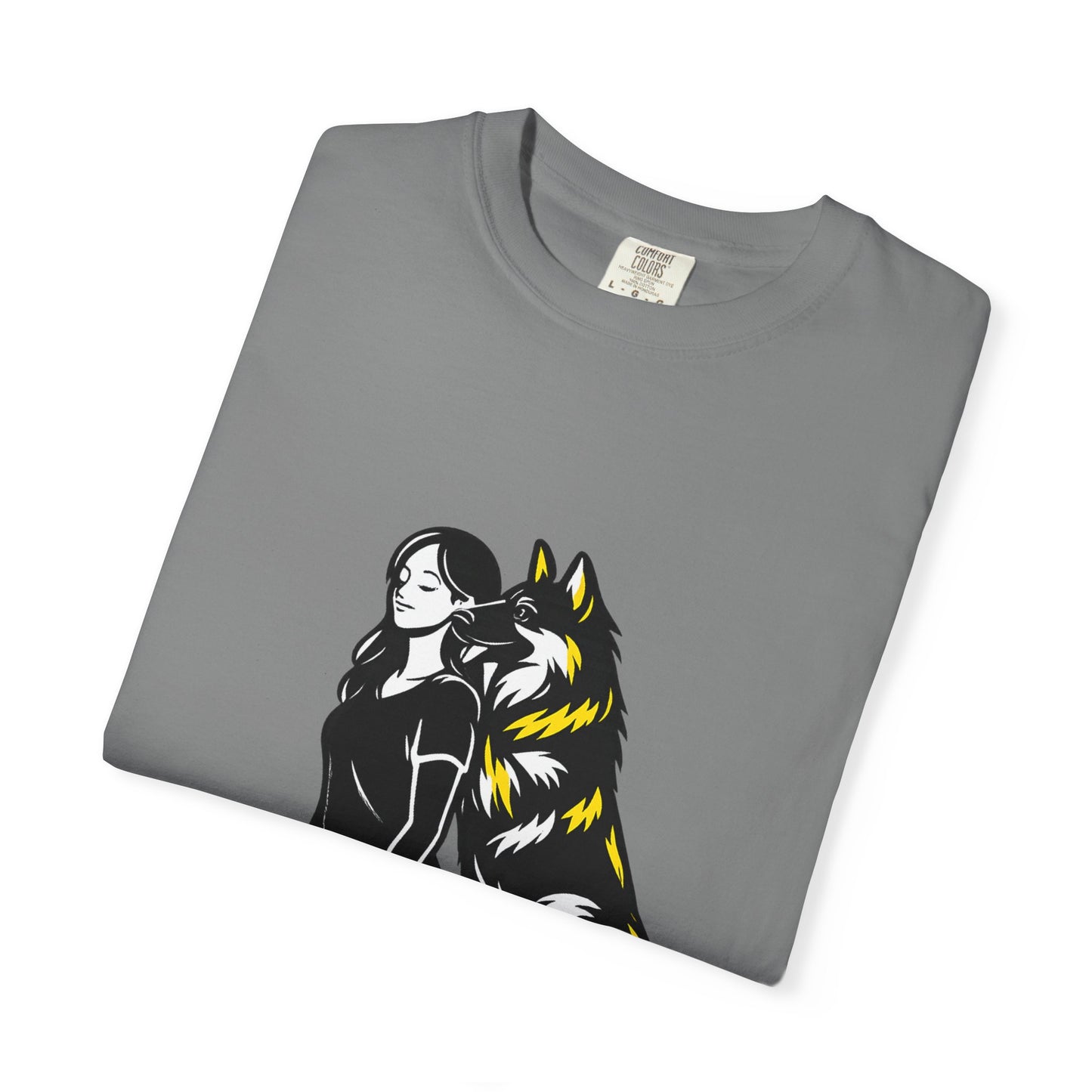 German Shephard and Woman, Guarded Forever, Petite Center Print