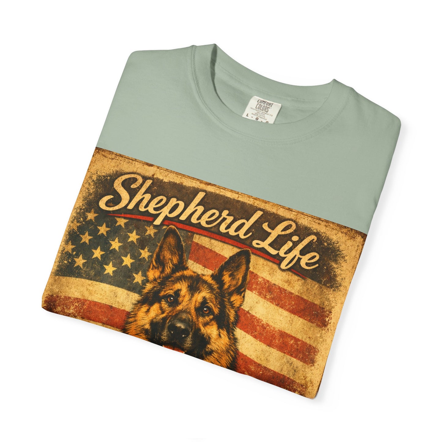 Shepherd Life Faithful & Free German Shepherd Shirt | Patriotic Flag Dog Tee