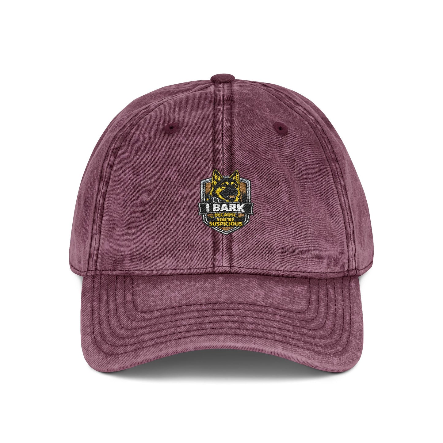 Vintage Embroidered Cap — Distressed Retro Tiger Crest Hat
