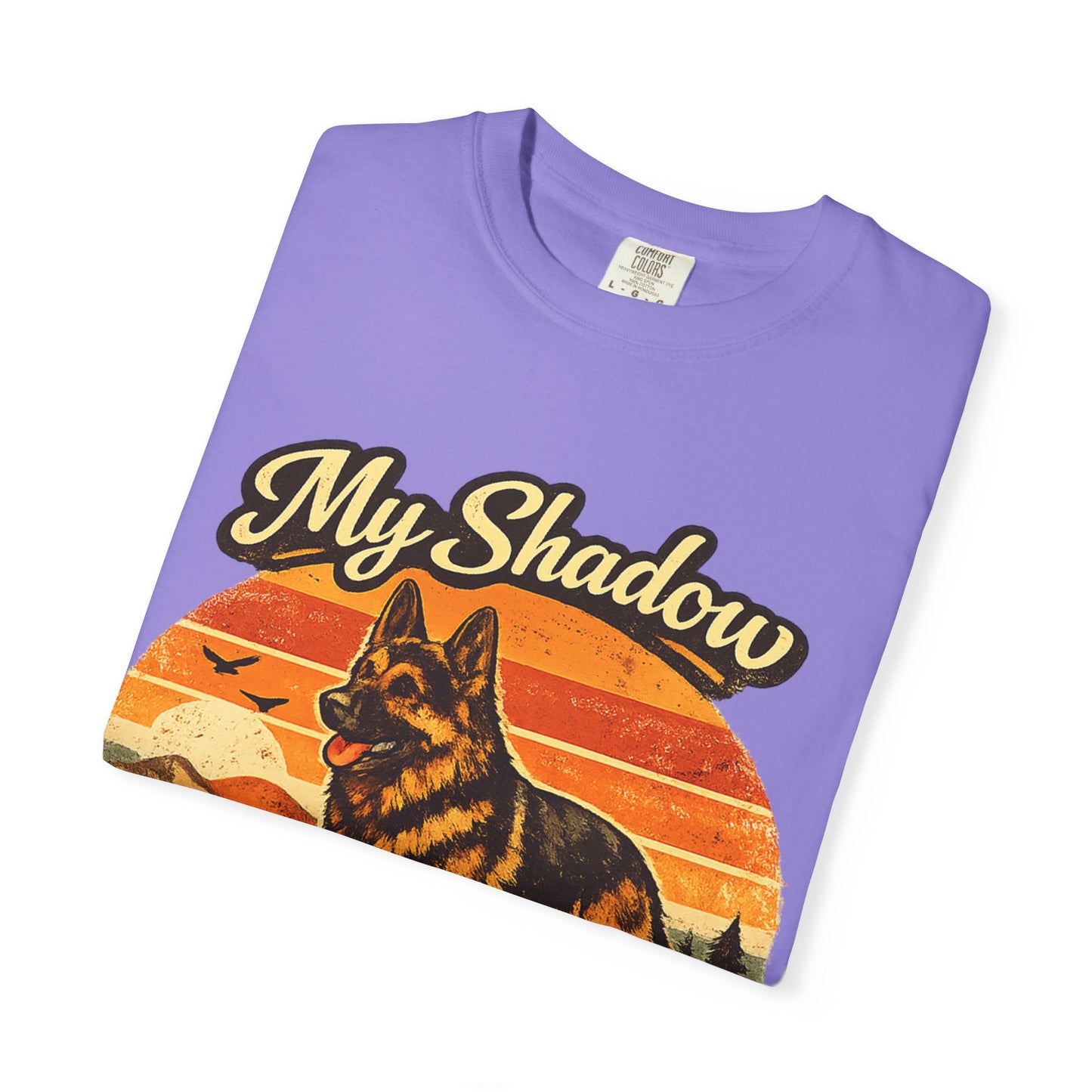 German Shepherd 'My Shadow' Vintage Sunset T-Shirt | Dog Lover Tee