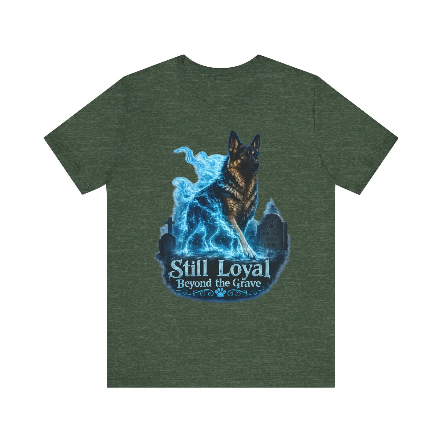 Ghost German Shepherd Shirt | Still Loyal Beyond the Grave | Gothic Halloween Dog T-Shirt