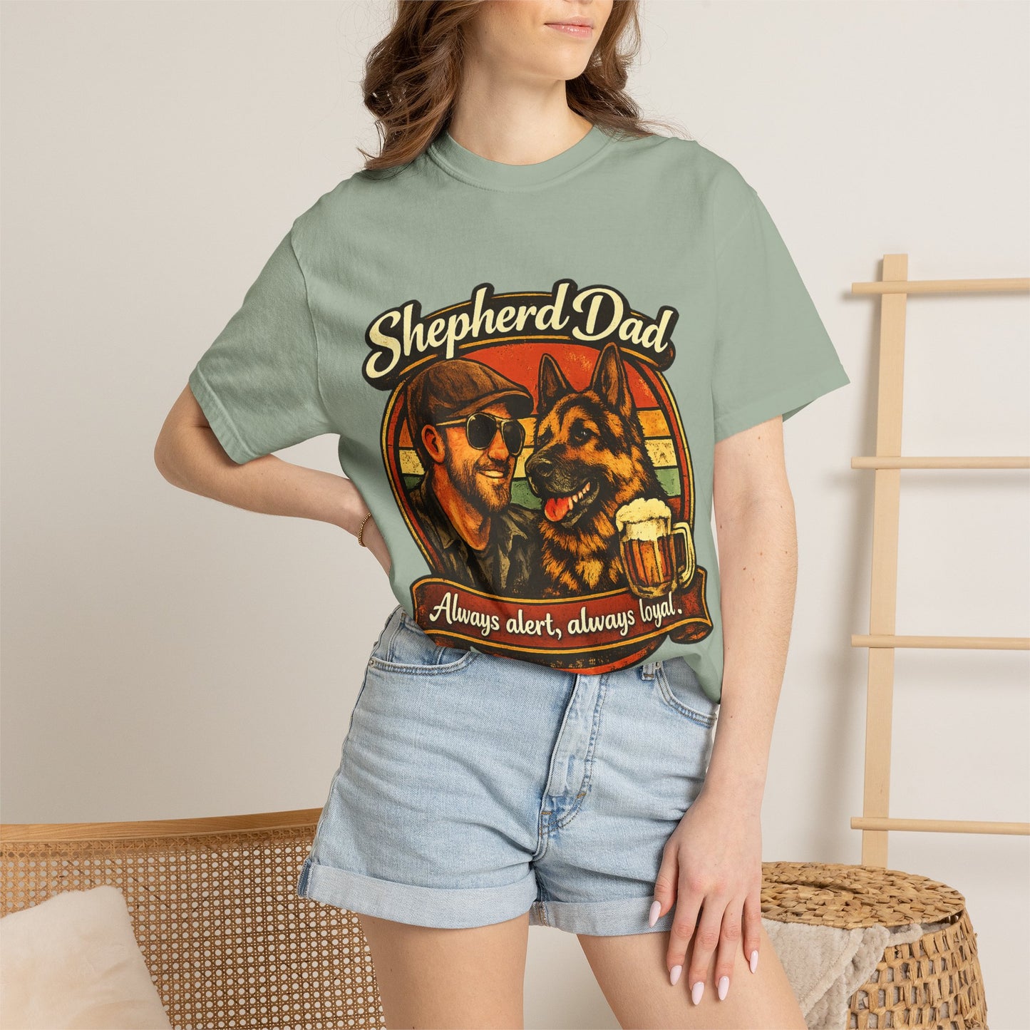 Shepherd Dad graphic T-Shirt | German Shepherd owner tee, dog lover shirt