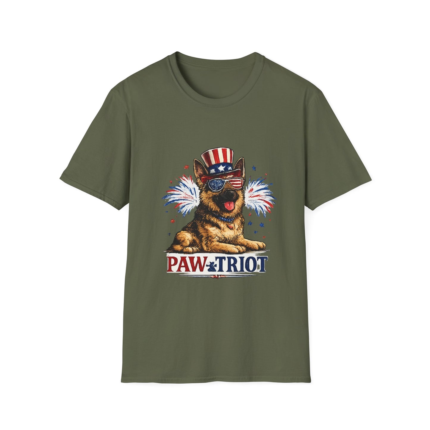Patriotic German Shepherd Pawtriot T-Shirt | Fourth of July Dog Shirt