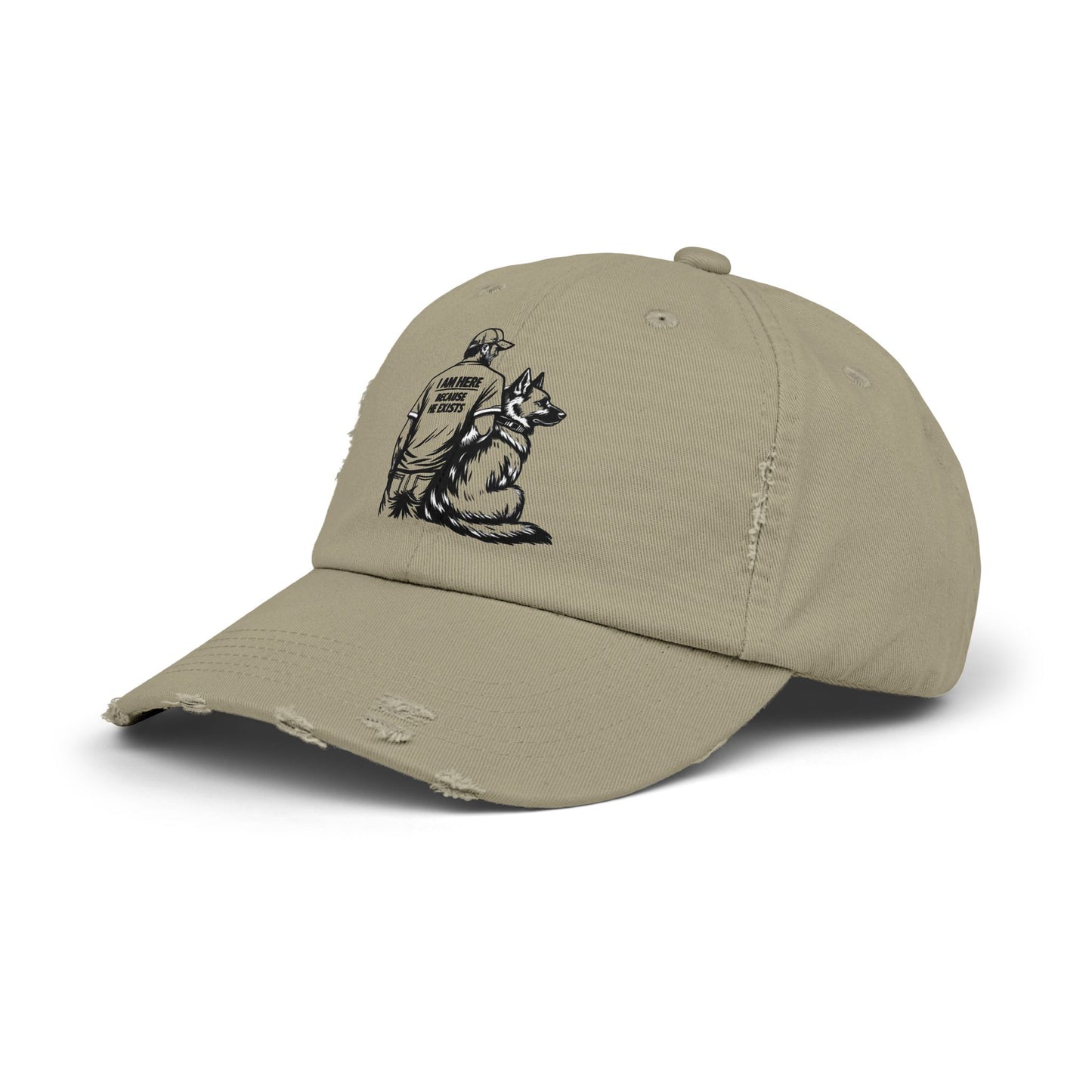 Dad and Dog Distressed Cap — Veteran/First Responder Tribute Hat