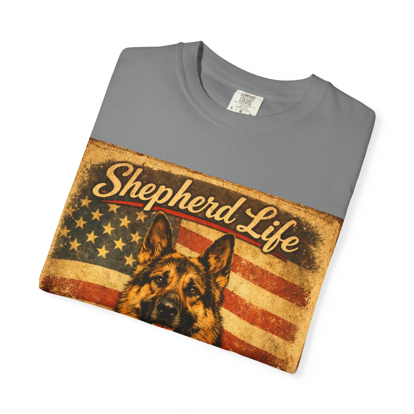 Shepherd Life Faithful & Free German Shepherd Shirt | Patriotic Flag Dog Tee