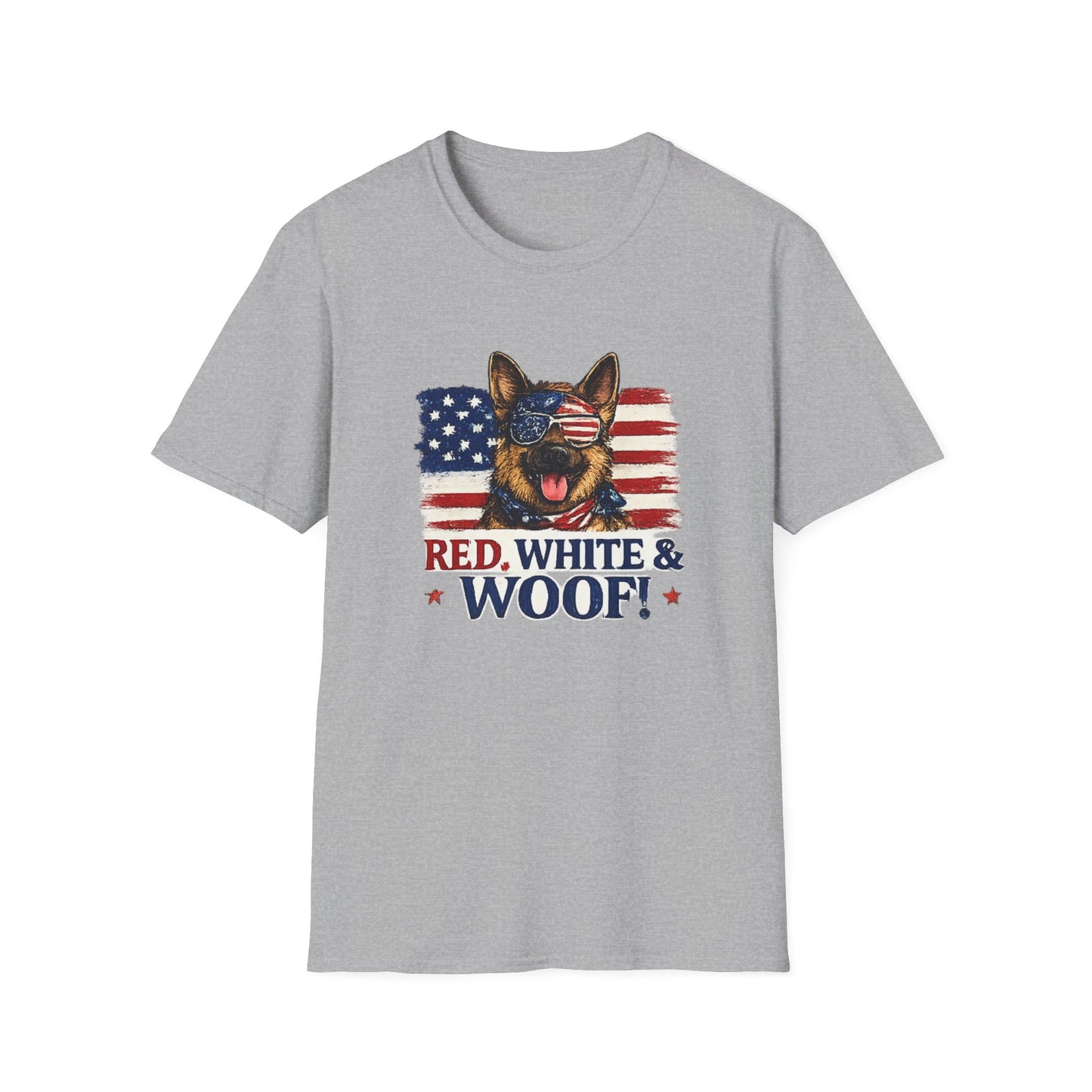 Patriotic German Shepherd Graphic T-Shirt | American Flag Dog Tee