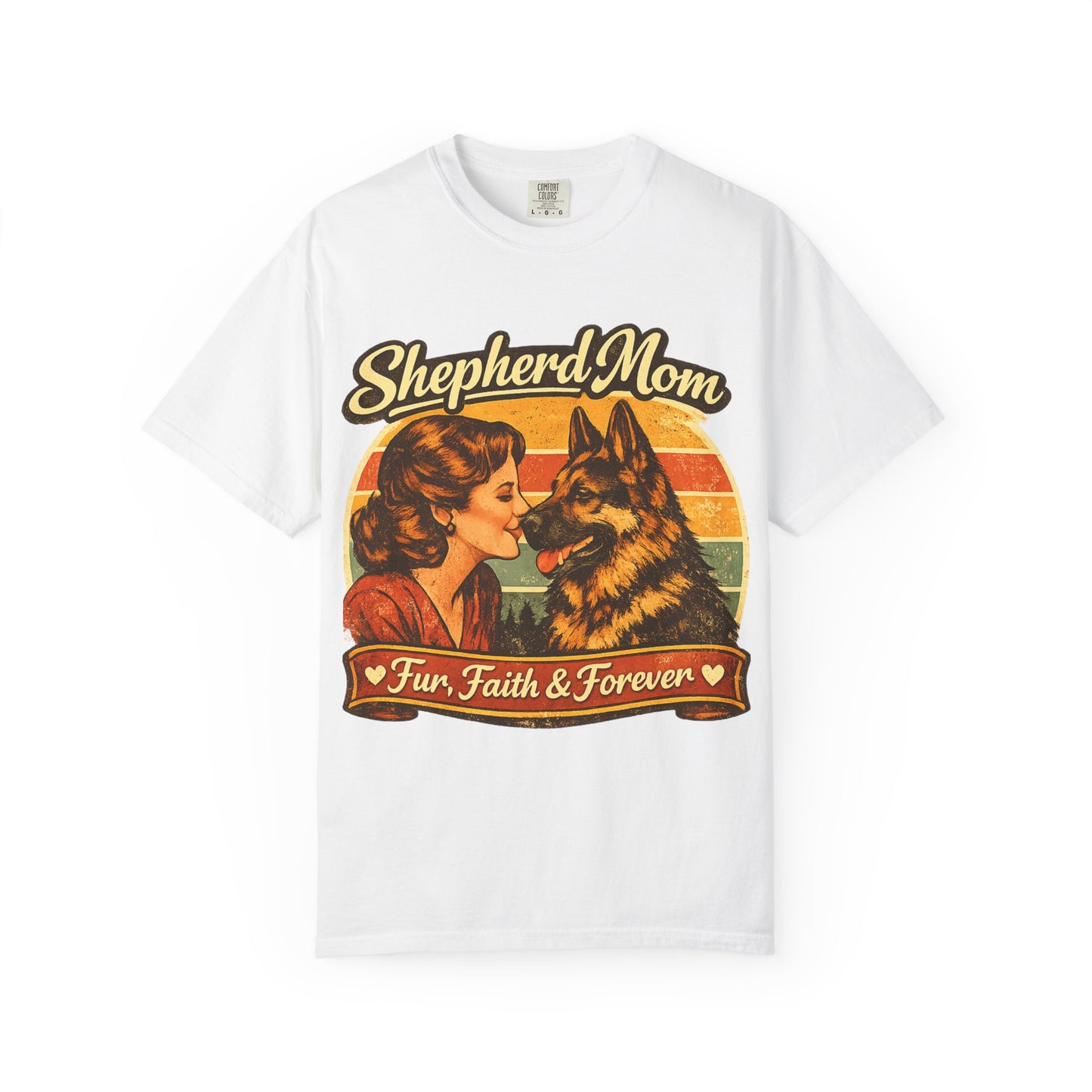Shepherd Mom Vintage Portrait T-Shirt | German Shepherd Mom Tee