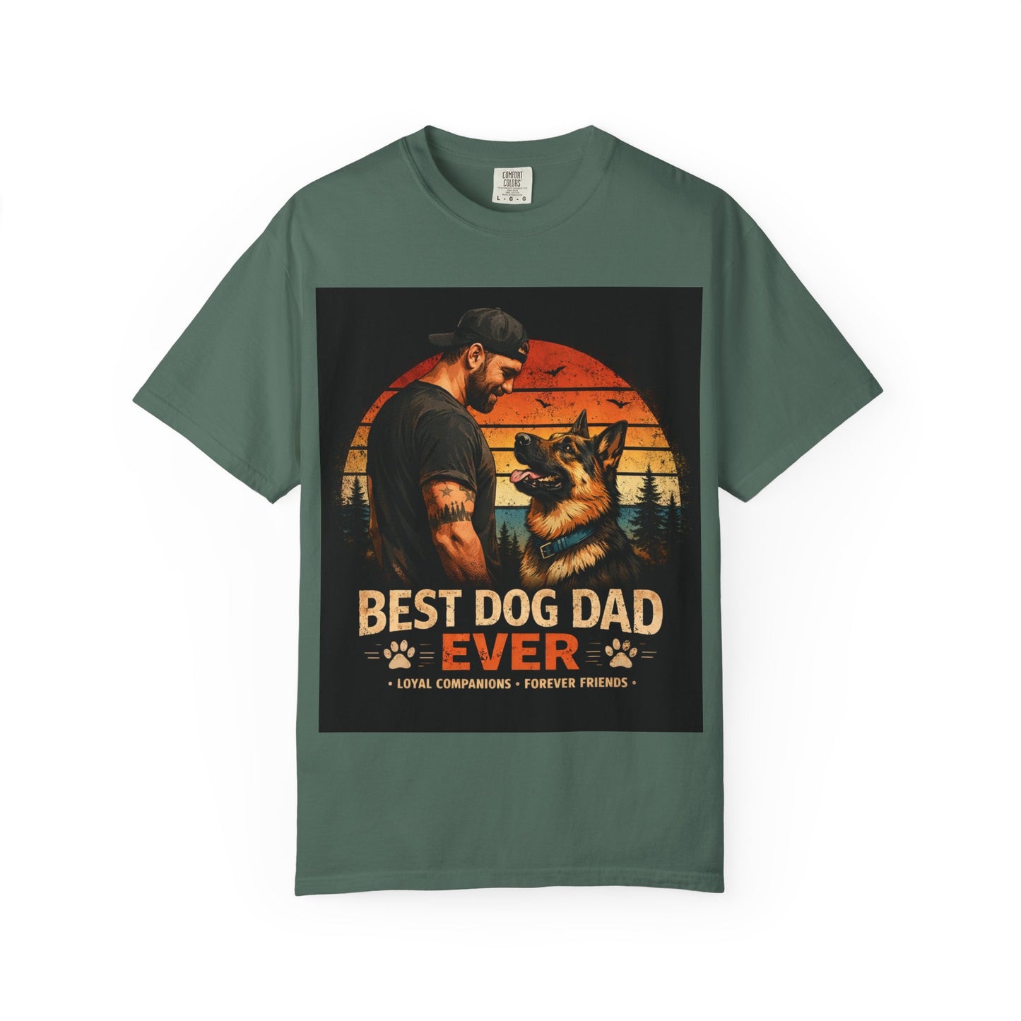 Best Dog Dad Ever Shirt | German Shepherd Dog Dad Tee | Loyal Companions Forever Friends | Comfort Colors 1717 Vintage Tee