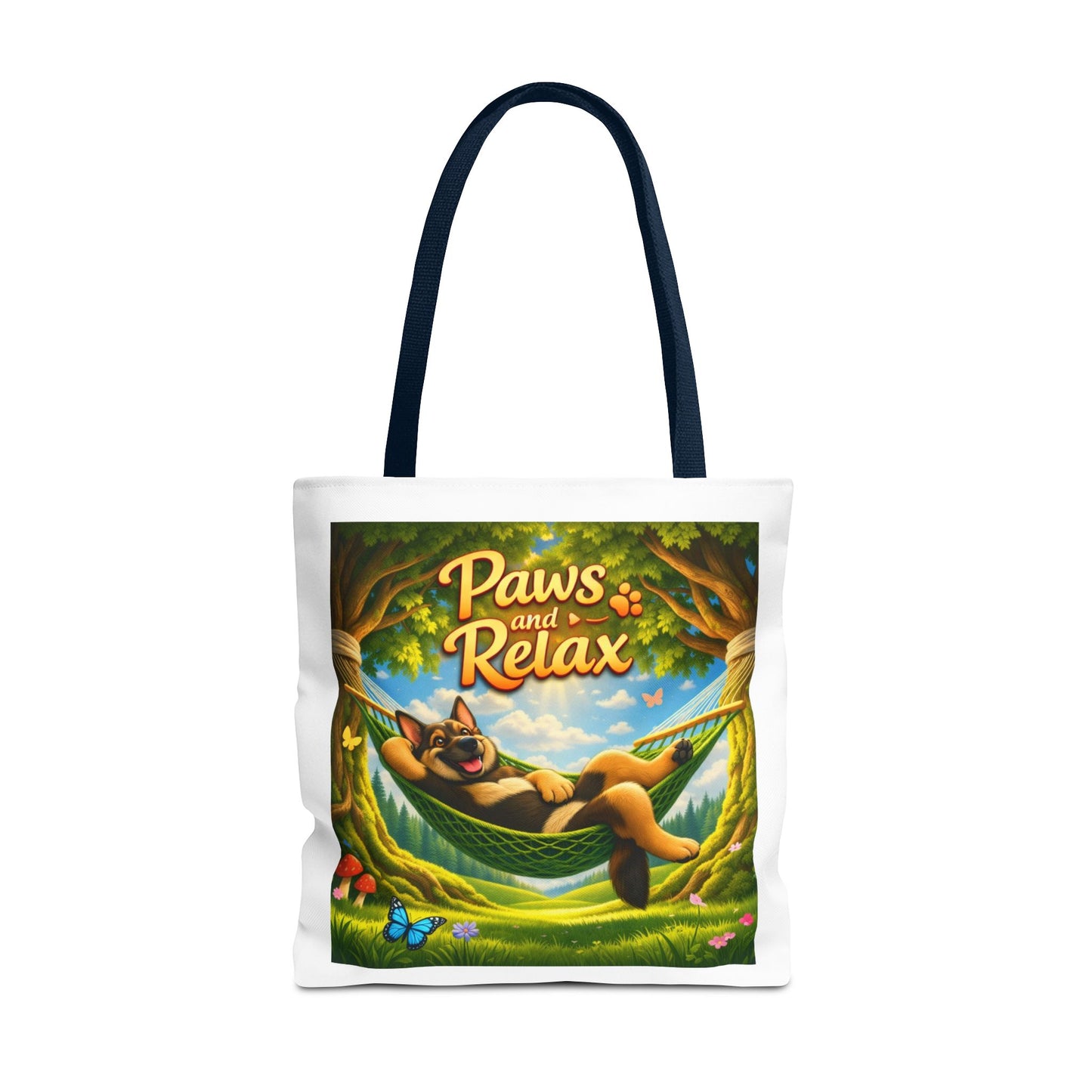 Paws & Relax German Shepherd Tote Bag – Cozy Hammock Dog Art Reusable Carryall