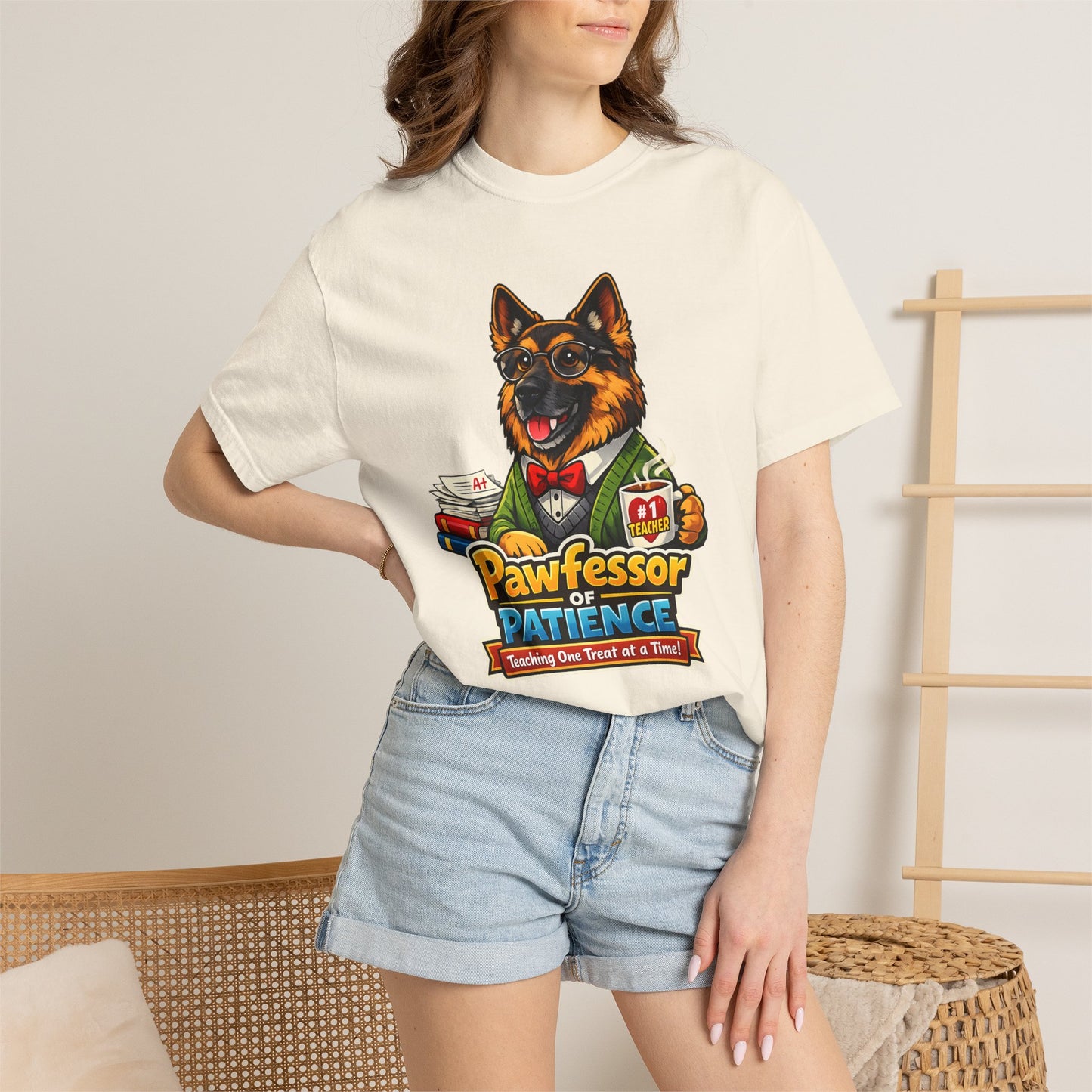 Pawfessor of Patience T-Shirt | German Shepherd Teacher Design