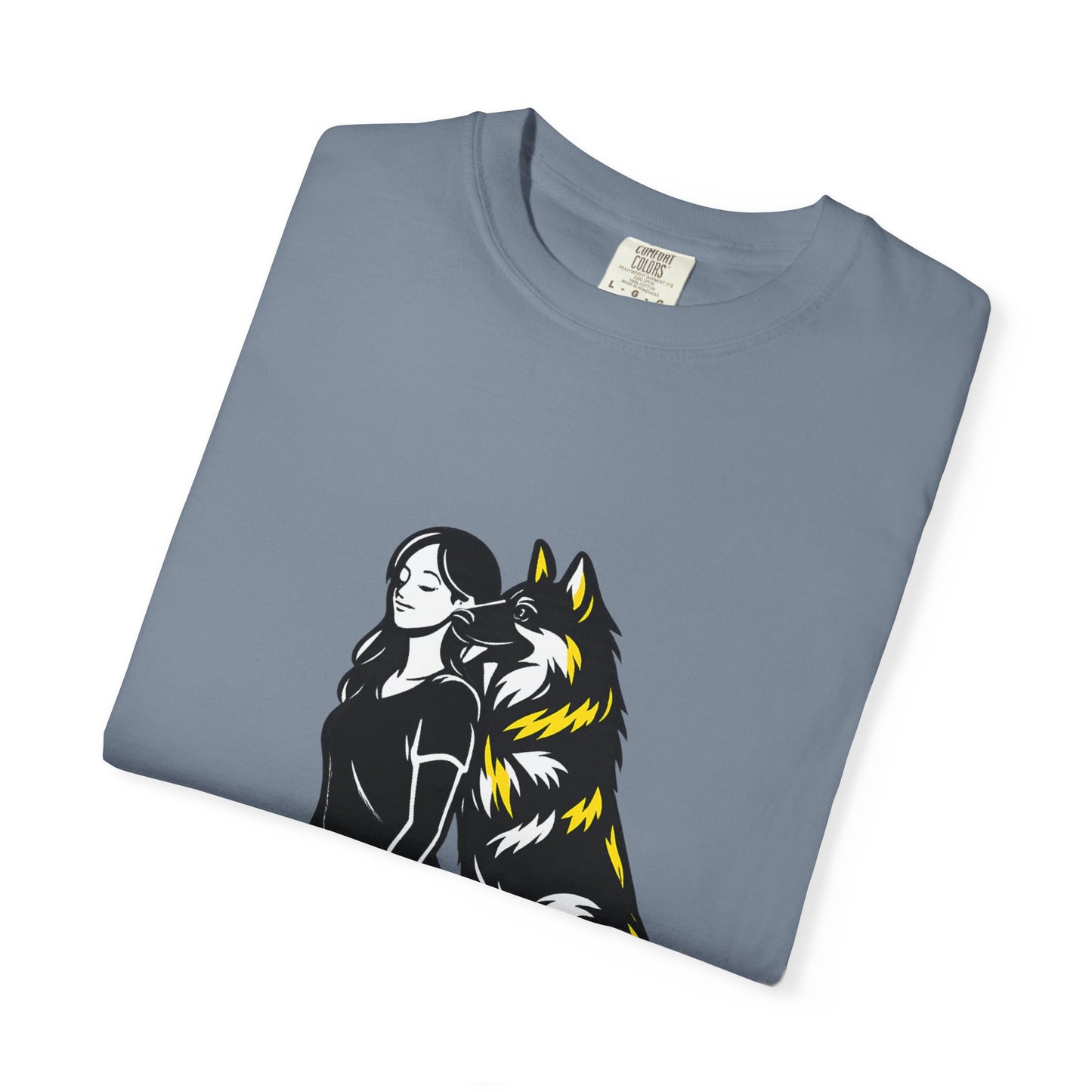 German Shephard and Woman, Guarded Forever, Petite Center Print